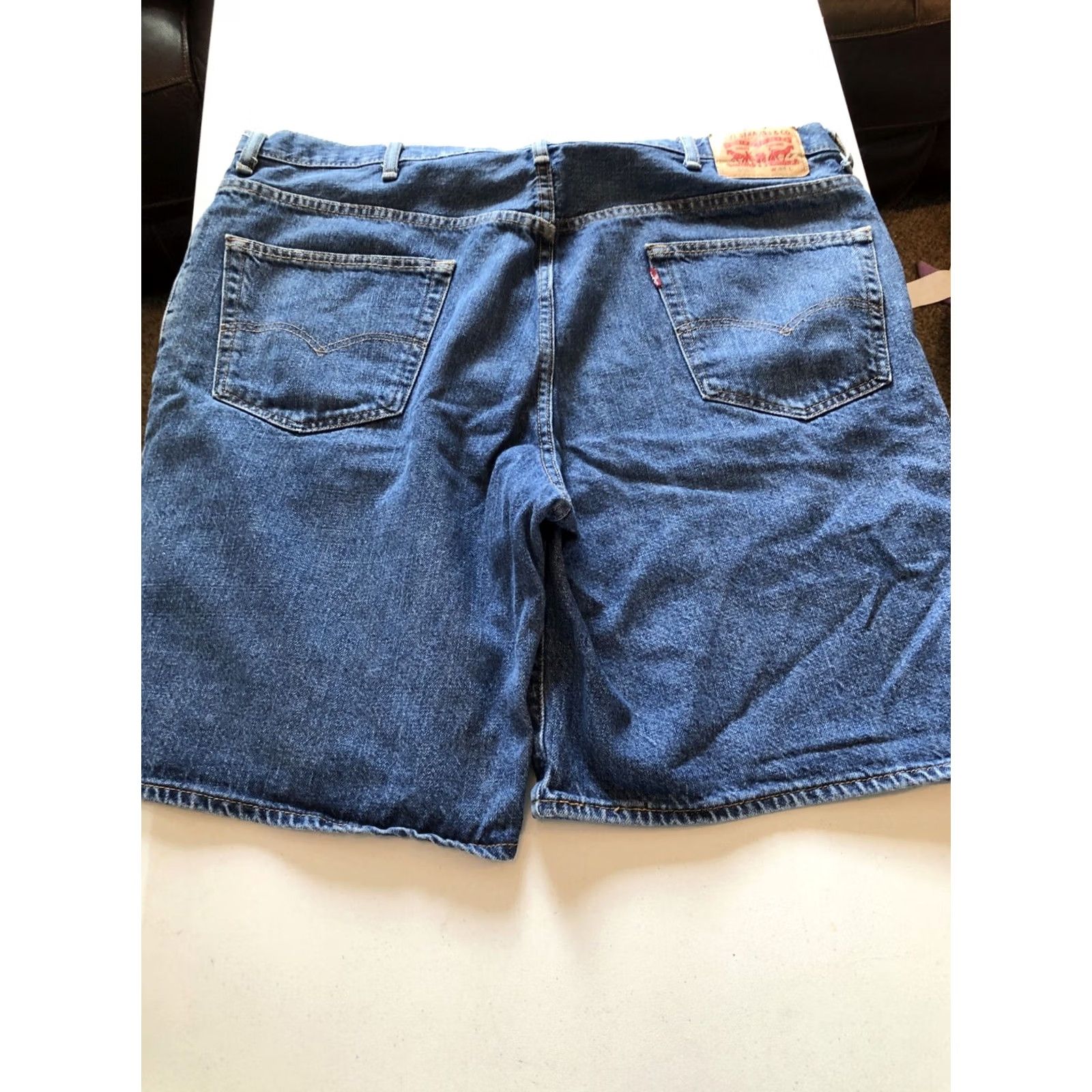Levi's VINTAGE Levi’s 550 Denim Shorts Mens 42 Bermuda 10” Rise Blue 5-Pocket Logo Button Zipper Relaxed Regular Denim Shorts Mens Blue Size US 42 / EU 58 - 5 Thumbnail