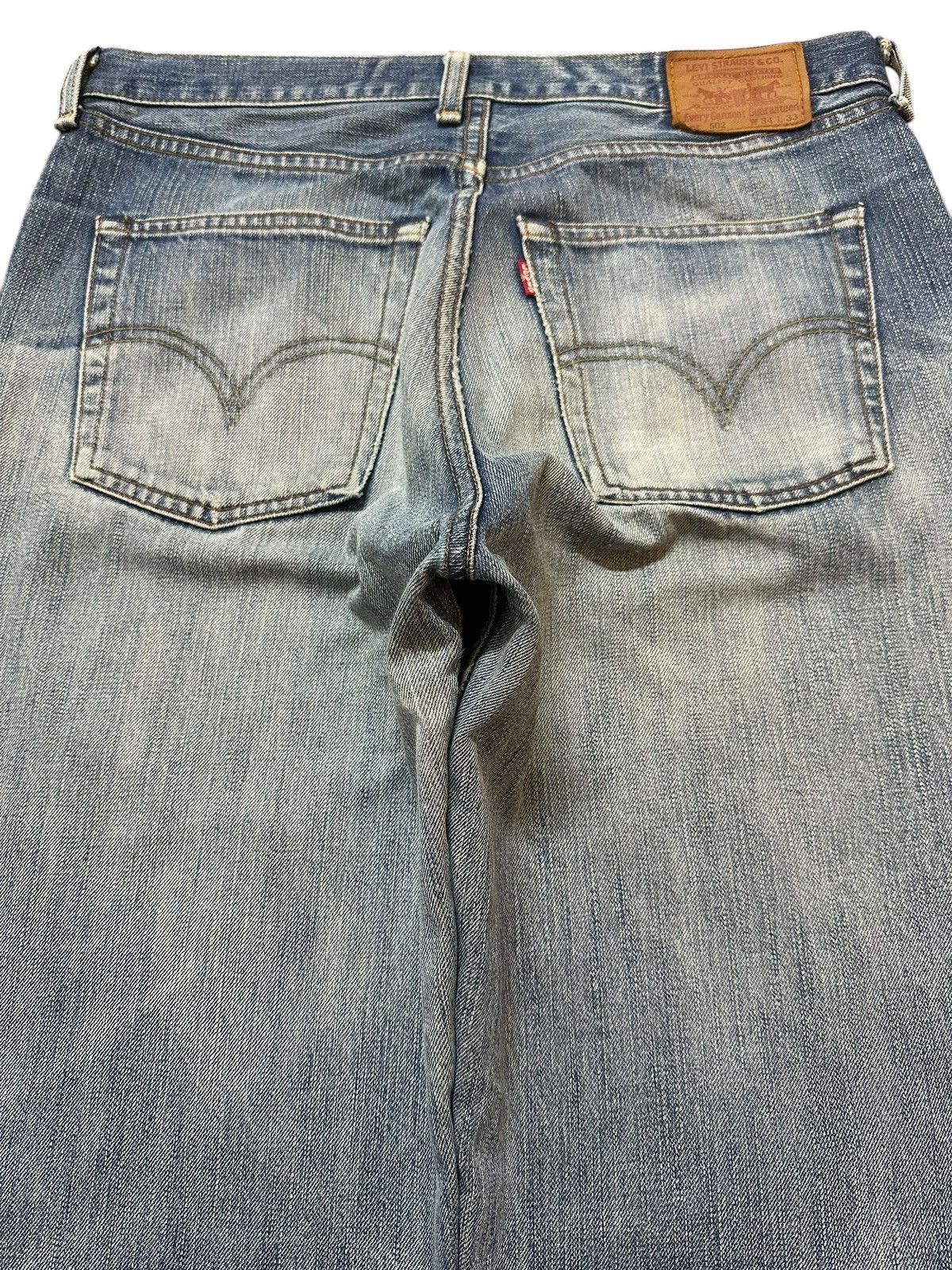 Levi's Vintage 90s Levis 502 Blue Faded Wash Distress Baggy Jeans Size US 33 - 5 Thumbnail