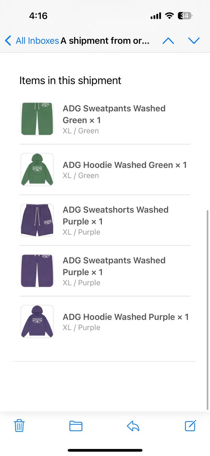 DENIM TEARS Vintage ADG Green Sweatpants Size US 36 / EU 52 - 2 Thumbnail