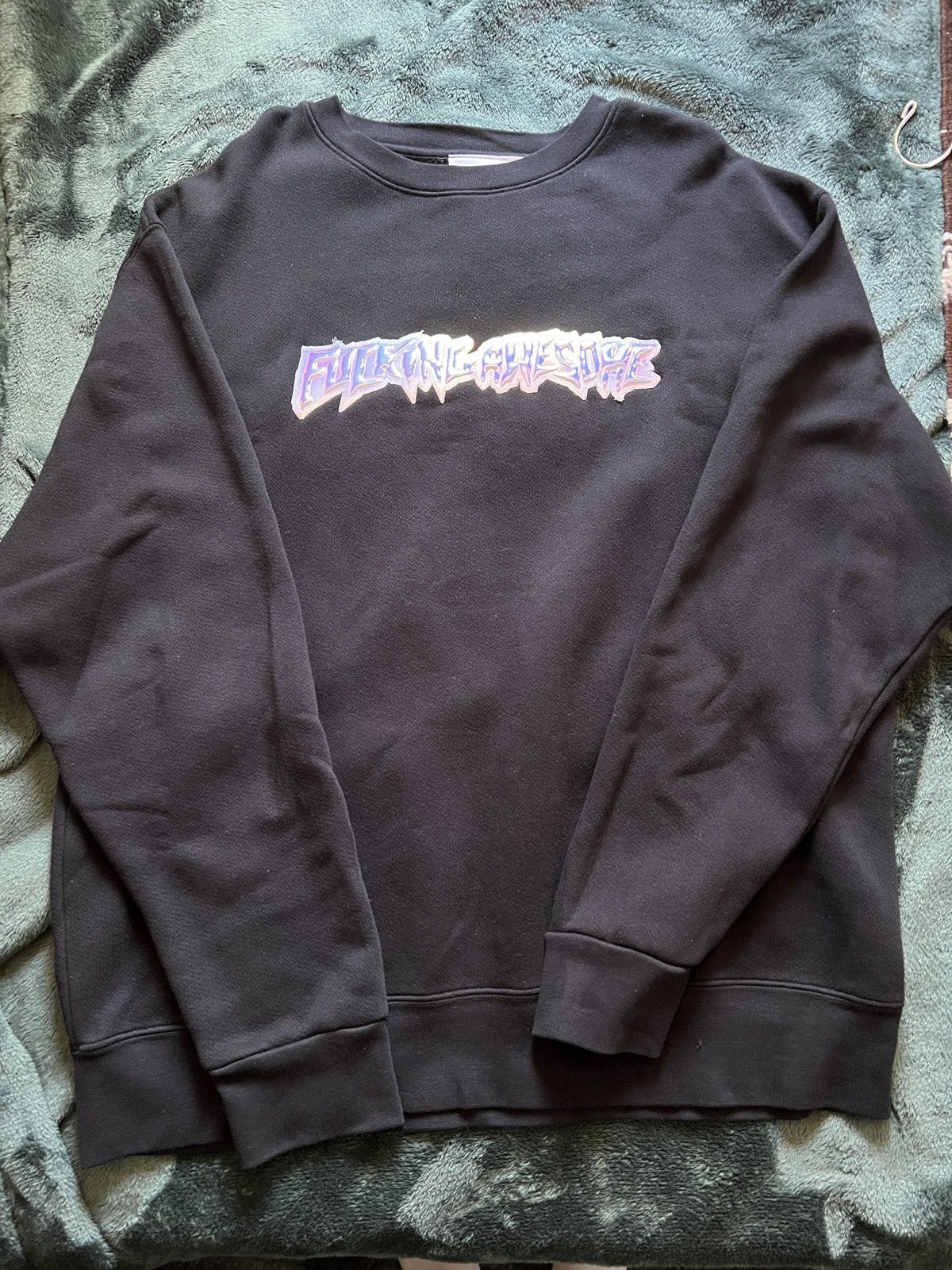 【FUCKING AWESOME】Fucking Awesome Iridescent Stamp Crew Fucking Awesome Men's Iridescent Stamp Crew Sweat in Black