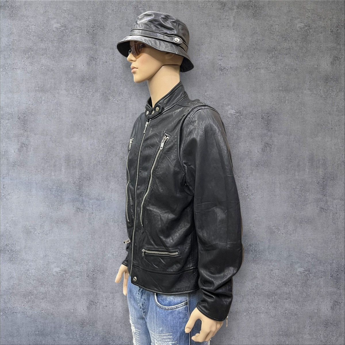 Diesel 🔥FYE💥Diesel “Silence/Noise” Moto Leather Jacket Rare Size US M / EU 48-50 / 2 - 2 Thumbnail