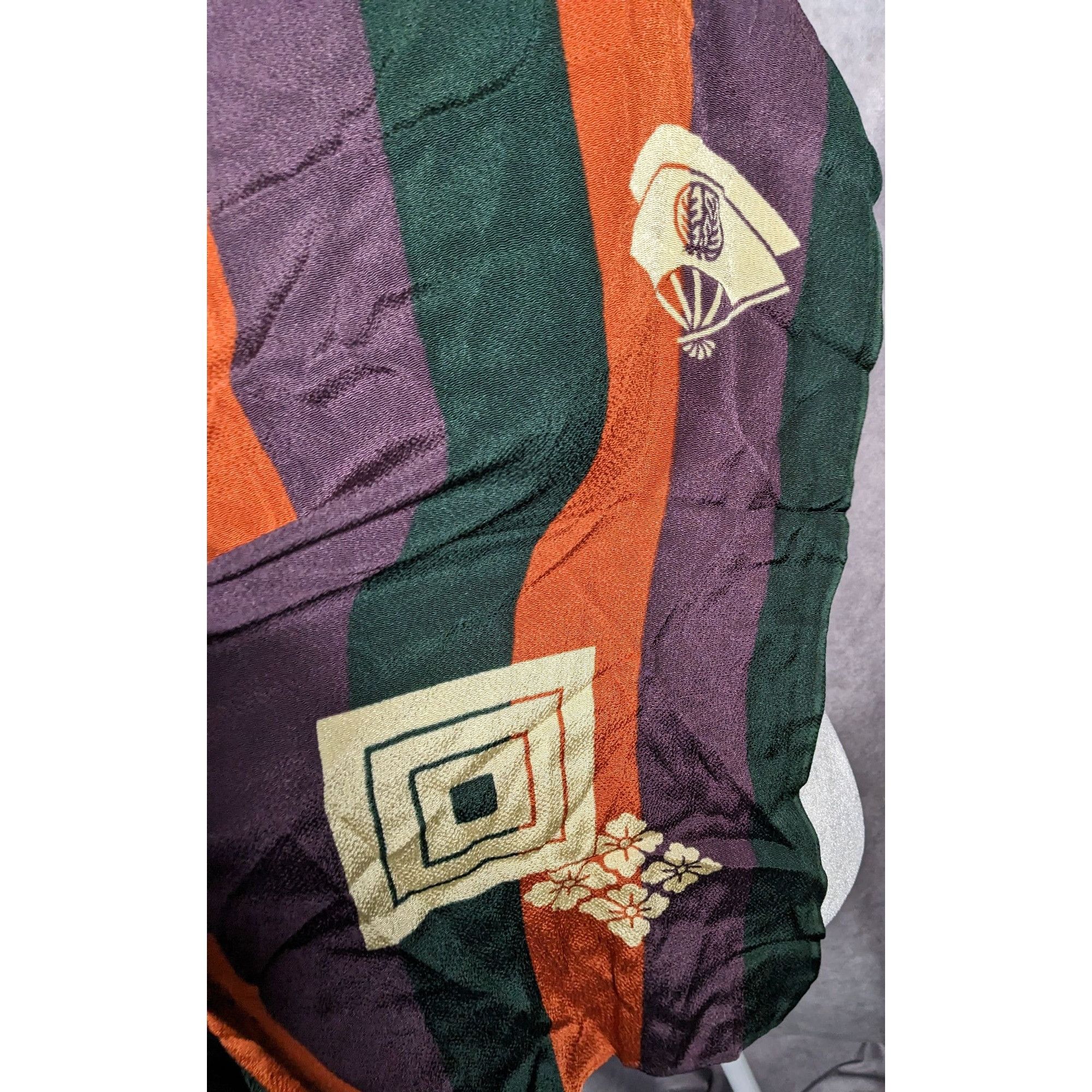 Other Unique Green Orange And Purple Stiped Spring Motif Square Sc Size ONE SIZE - 10 Thumbnail
