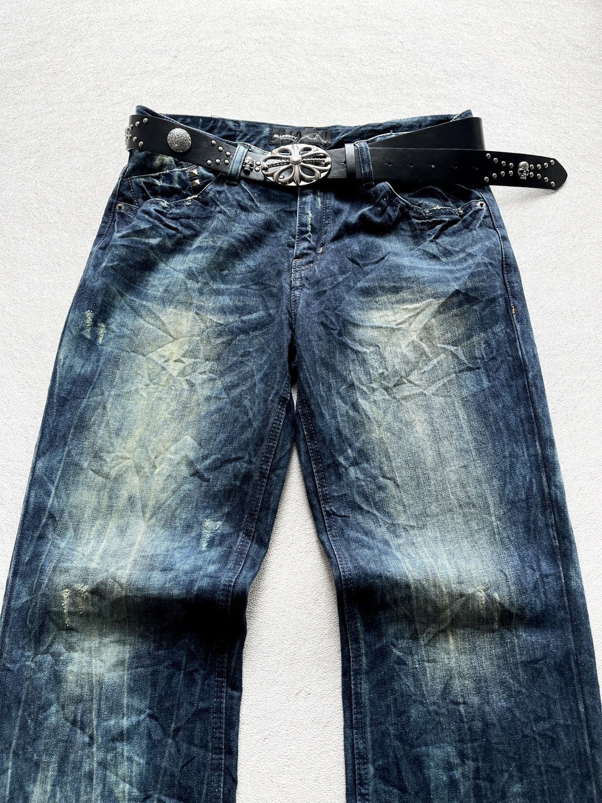 2000s Bluemisty Mudwash Faded Wide Jeans