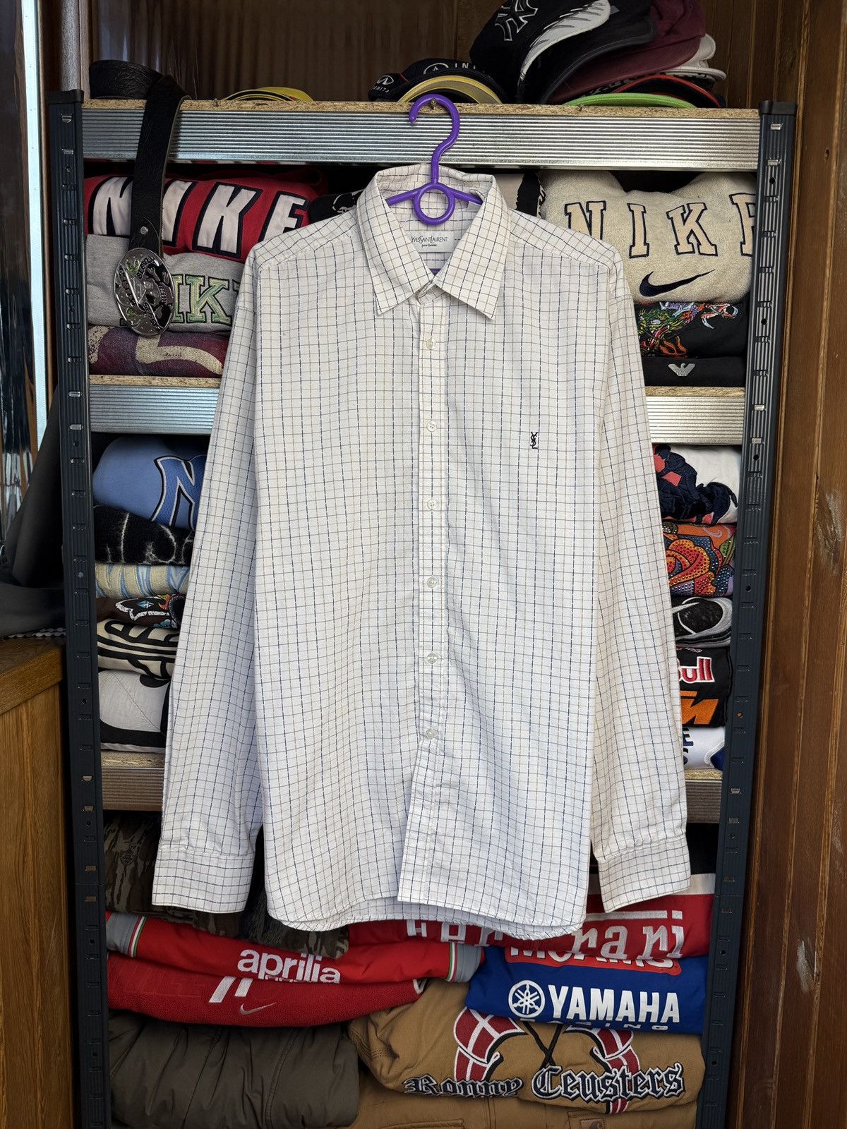 Vintage Striped YSL Shirt Summer Yves Saint Laurent Shirt Size US L / EU 52-54 / 3 - 1 Thumbnail