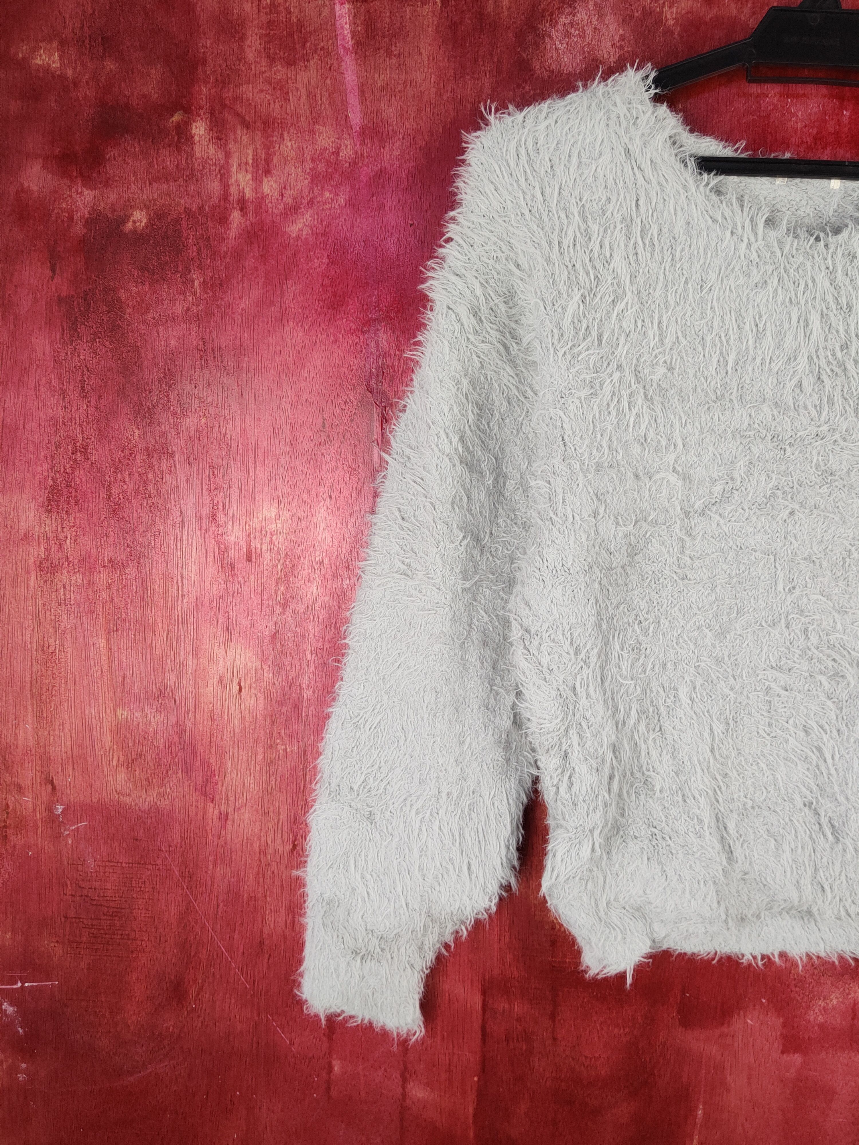 Homespun Knitwear Japanese Brand Gray Shag Shaggy Fur Mohair Knitwear #S2059 Size M / US 6-8 / IT 42-44 - 3 Thumbnail