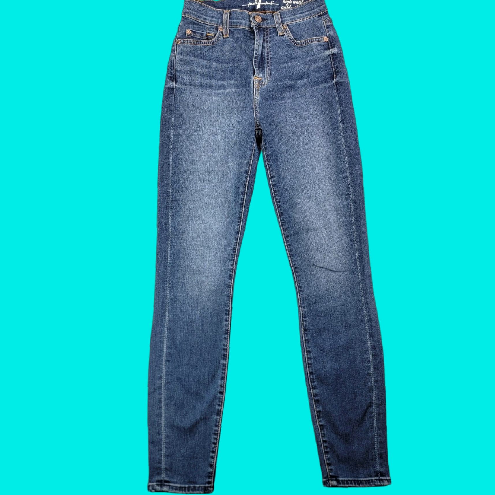 7 For All Mankind 7 For All Mankind Jeans Womens 24 Blue High Waist Ankle Gwenevere Skinny Size 42" / US 20 - 1 Thumbnail
