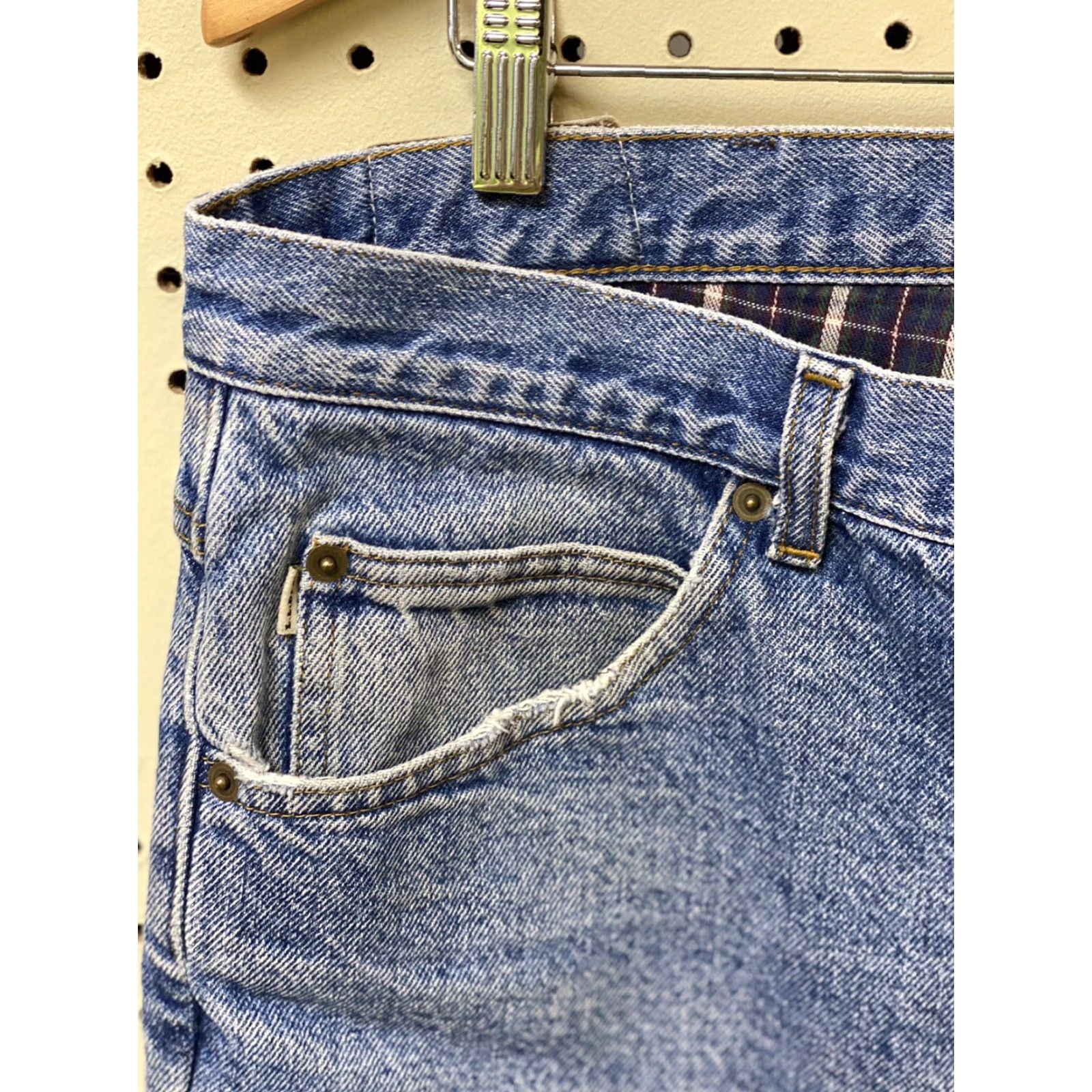 Vintage LL Bean Jeans Denim Cotton Flannel Lined Work Pants 42x34 Blue Mens Regular Straight Comfort Waist Size US 42 / EU 58 - 3 Thumbnail