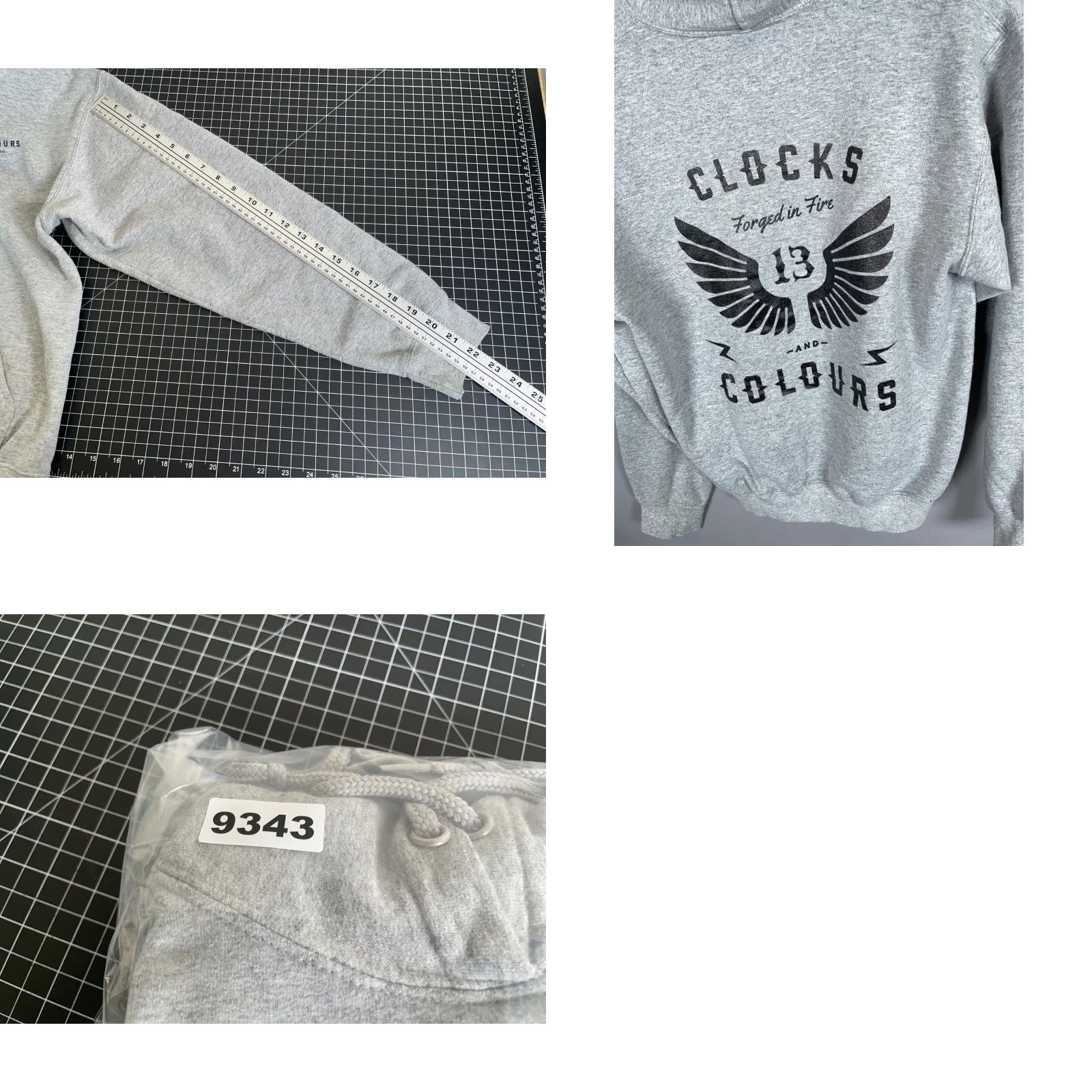 Vintage Clocks + Colours Hoodie Adult Medium Heather Gray Clocks + Colours Zero F's Given Graphic Print Pullover Crew Neck Drawstring Midweight Regular Men Size US M / EU 48-50 / 2 - 8 Thumbnail