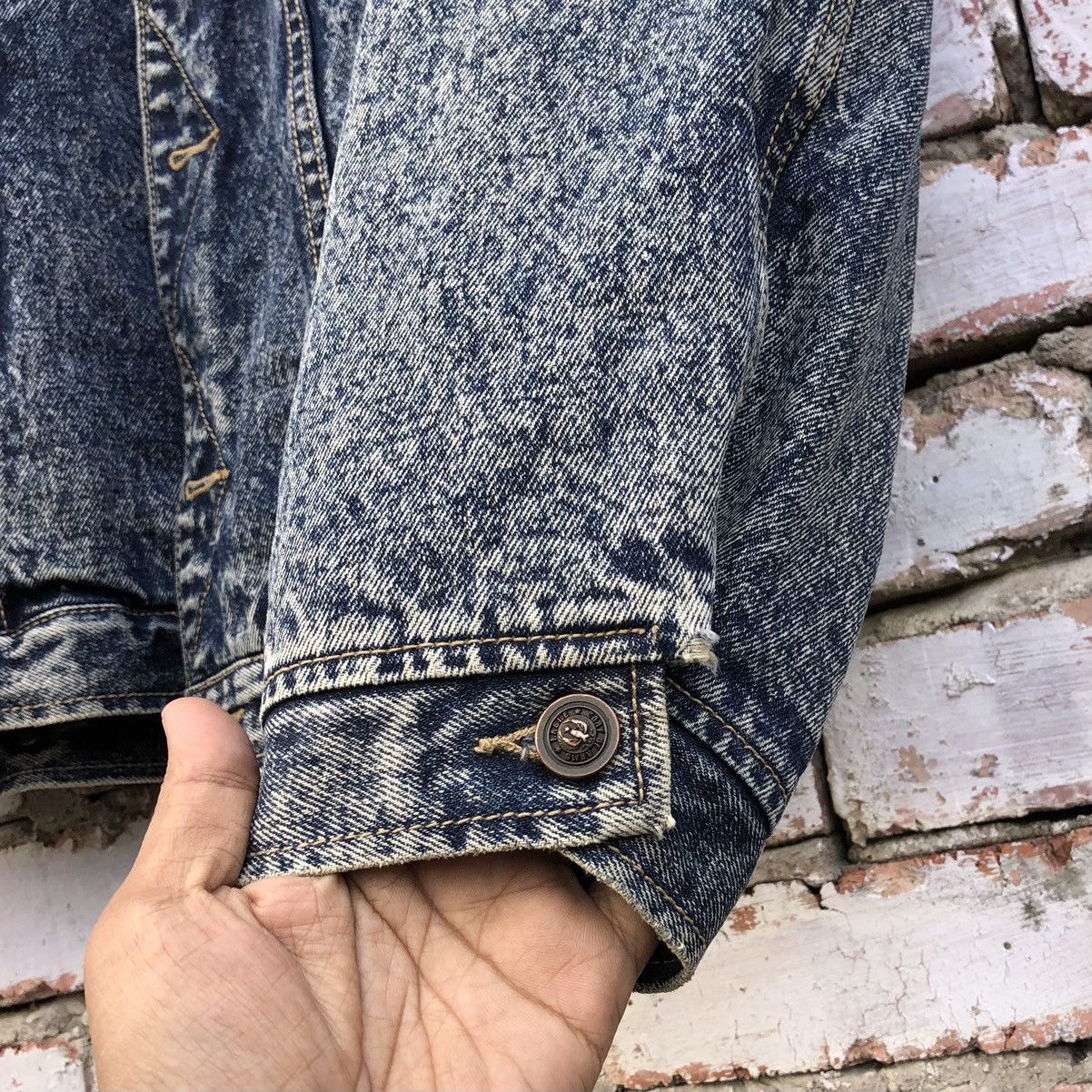 Vintage Vintage Denim Blue washed Lined Sherpa Jacket By Express Size US L / EU 52-54 / 3 - 15 Thumbnail