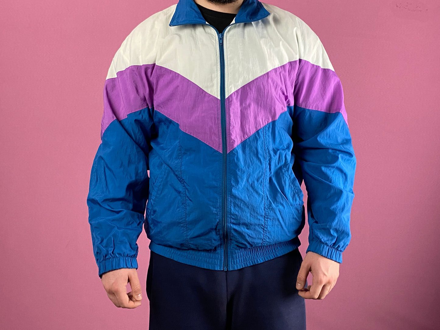 Vintage 90s Vintage Men's Windbreaker Jacket - L Size US L / EU 52-54 / 3 - 3 Thumbnail