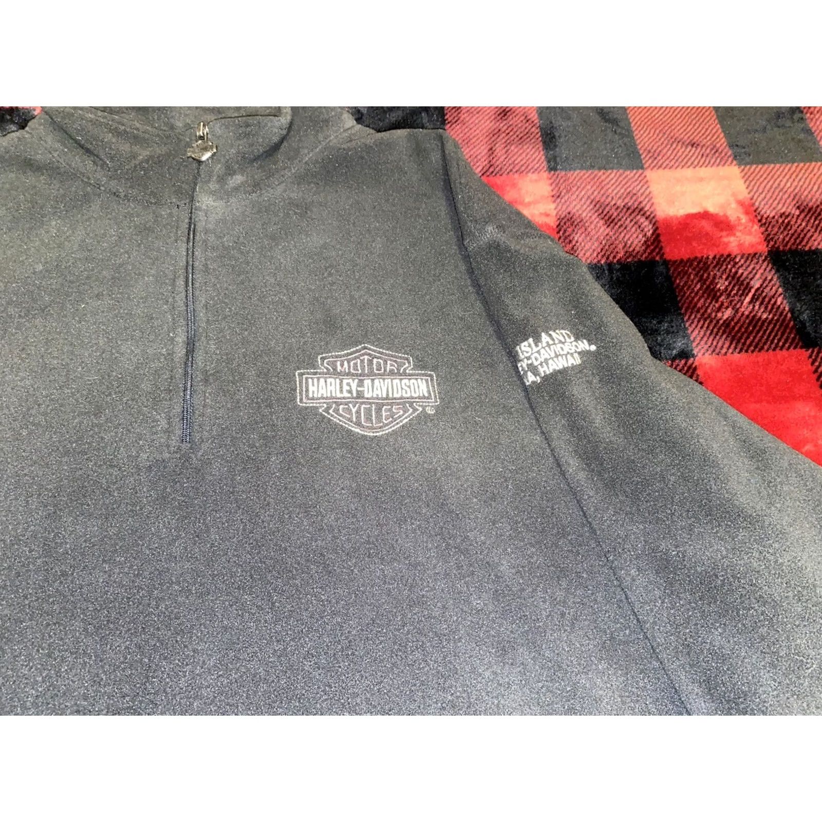 Harley Davidson Harley-Davidson Fleece Long Sleeve Shirt Men 2XL Black Rare Big Island Kona Hawaii Size US XXL / EU 58 / 5 - 5 Thumbnail