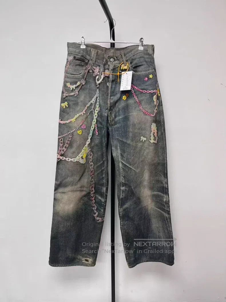 Acne Studios Acne Studios Candy Chain 3D Printed Loose Low-Rise Wide-Le Size 39" - 1 Thumbnail