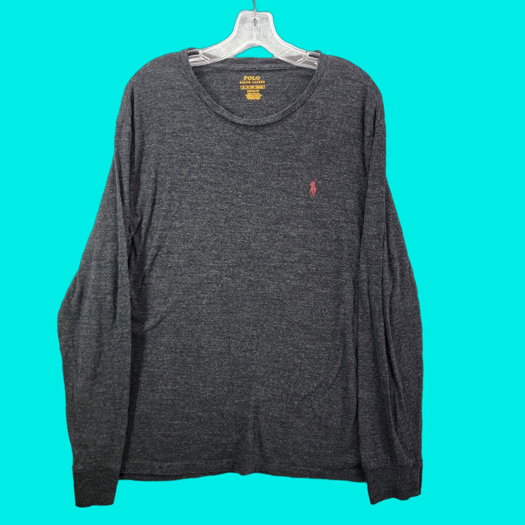 Polo Ralph Lauren Polo Ralph Lauren t-shirt Men’s XL Custom Slim Fit Charcoal Heather Long Sleeve Shirt Mens XL Charcoal Heather Polo Ralph Lauren T-Shirt Size US XL / EU 56 / 4 - 1 Thumbnail
