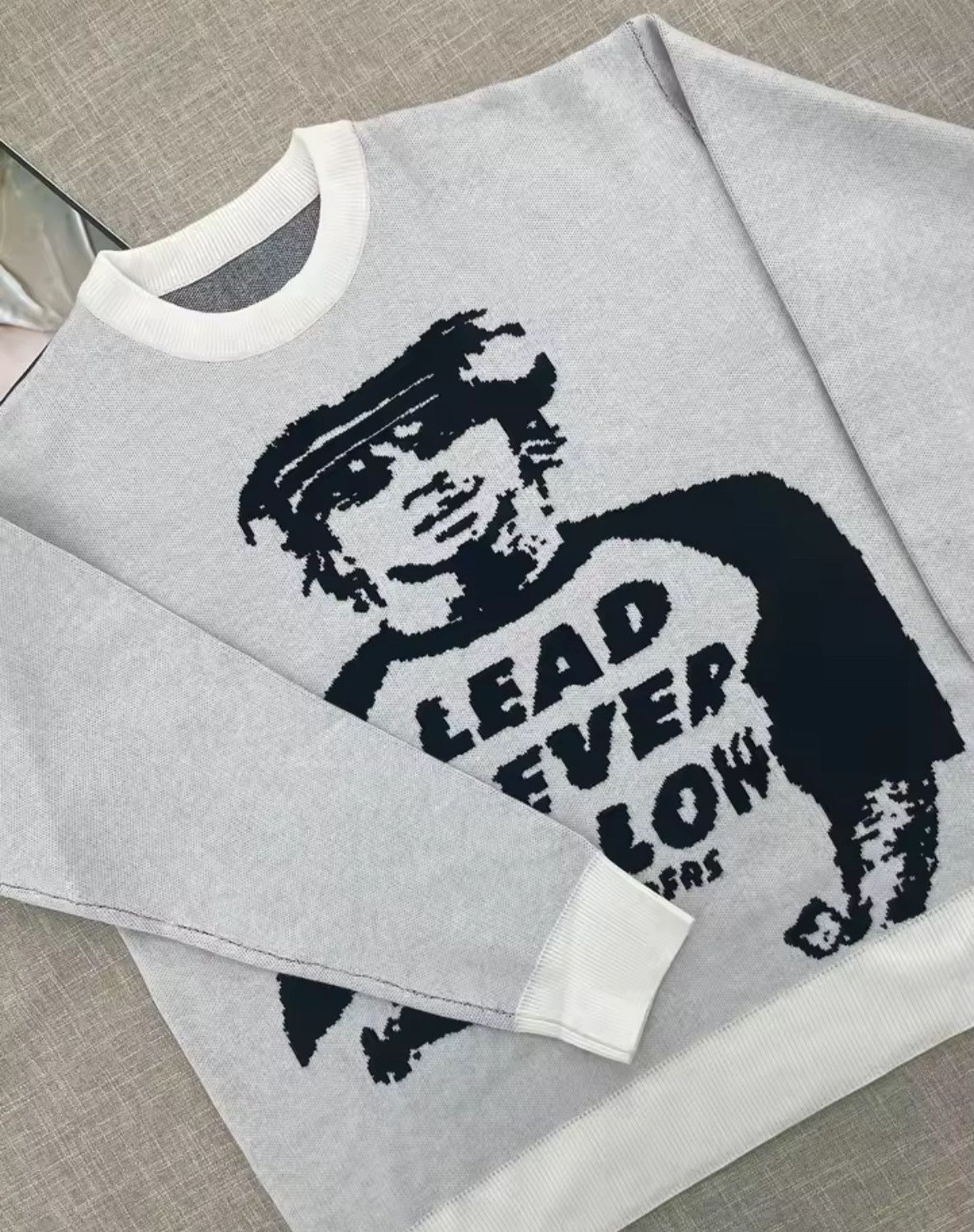 Other Retro Y2K Hip Hop Graffiti Jacquard Pullover Knit Sweater Size US XL / EU 56 / 4 - 2 Thumbnail