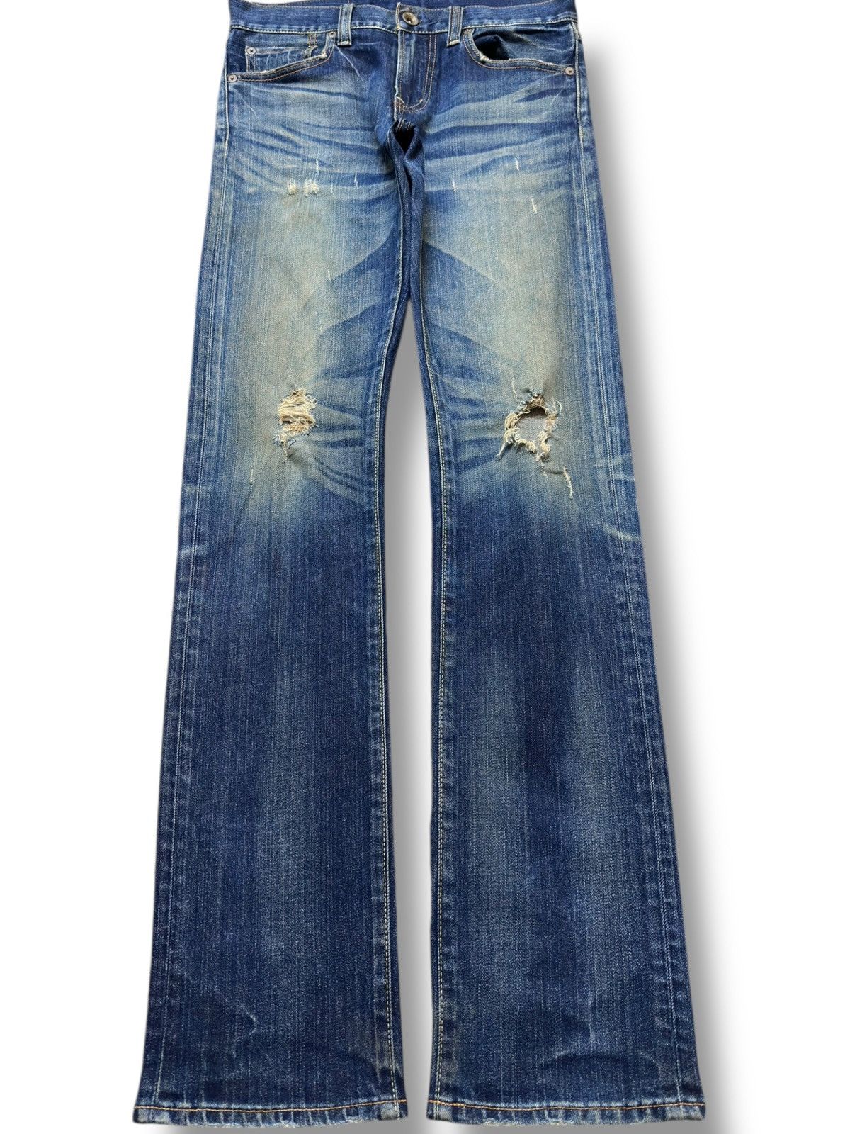 Uniqlo Vintage Uniqlo S-001 Long Leg Mudwash Distressed Denim Size US 31 - 1 Thumbnail