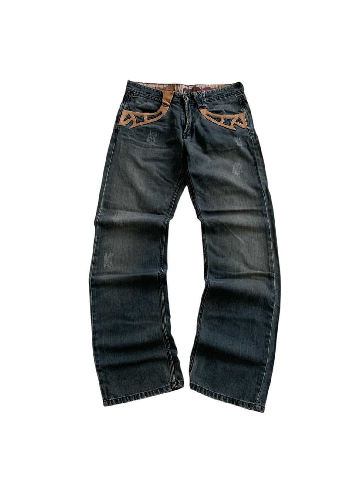 Nicole Club NCFM Nicole Club For Men Leather Pocket Bootcut Jeans Size US 30 / EU 46 - 1 Thumbnail