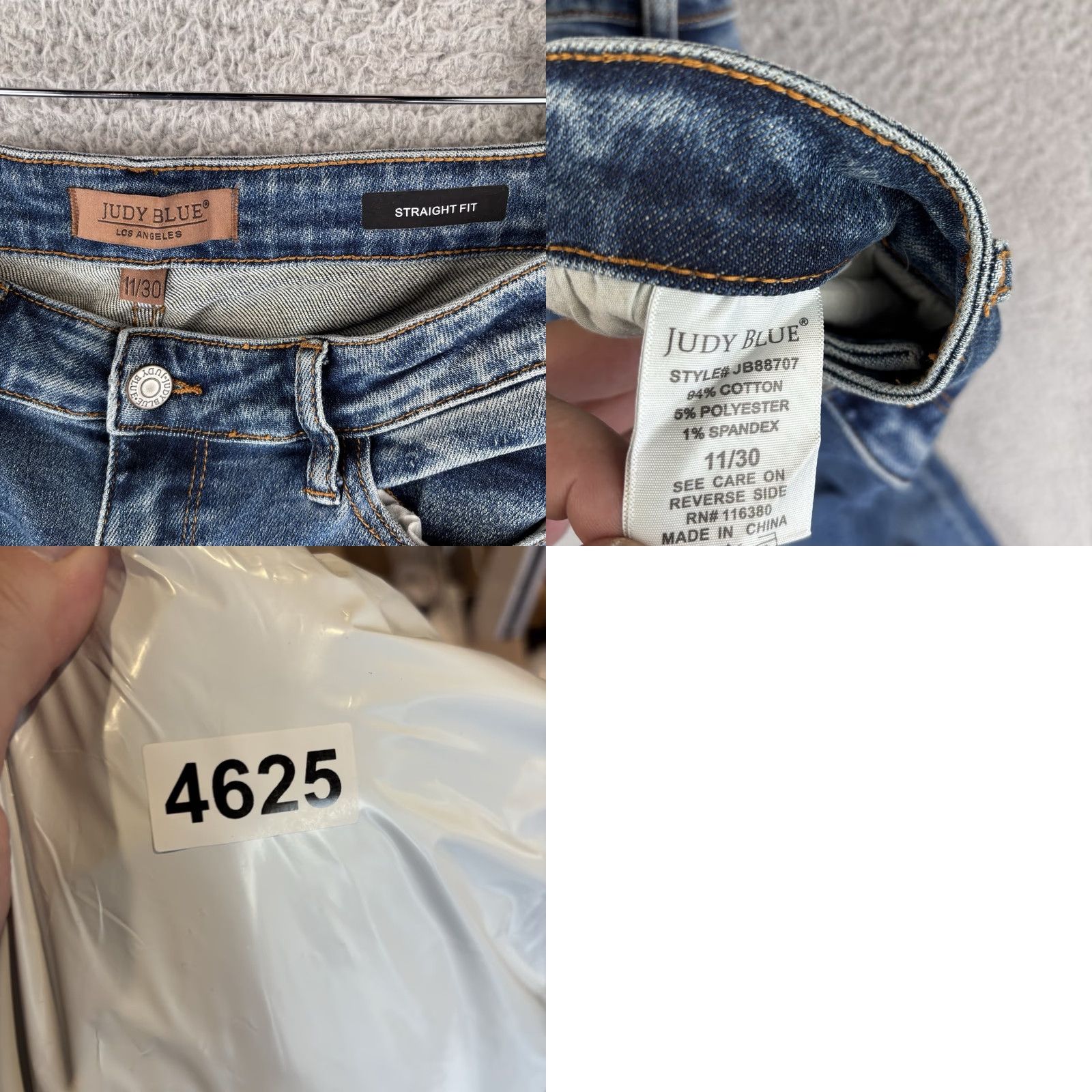 Vintage Judy Blue Jeans Straight Fit High Rise 30x30 30x33 Plaid Cuff Blue Denim Women's 5-Pocket Modern Bohemian Western Vintage? Size 32" / US 10 / IT 46 - 8 Thumbnail