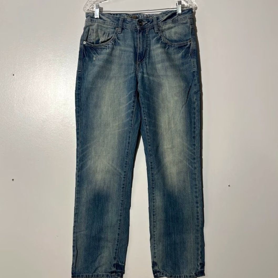 Vintage Urban Up Jeans Slim Straight Denim Blue 32x30 Mens Regular 5-Pocket Cotton Zip Button Size US 32 / EU 48 - 2 Thumbnail