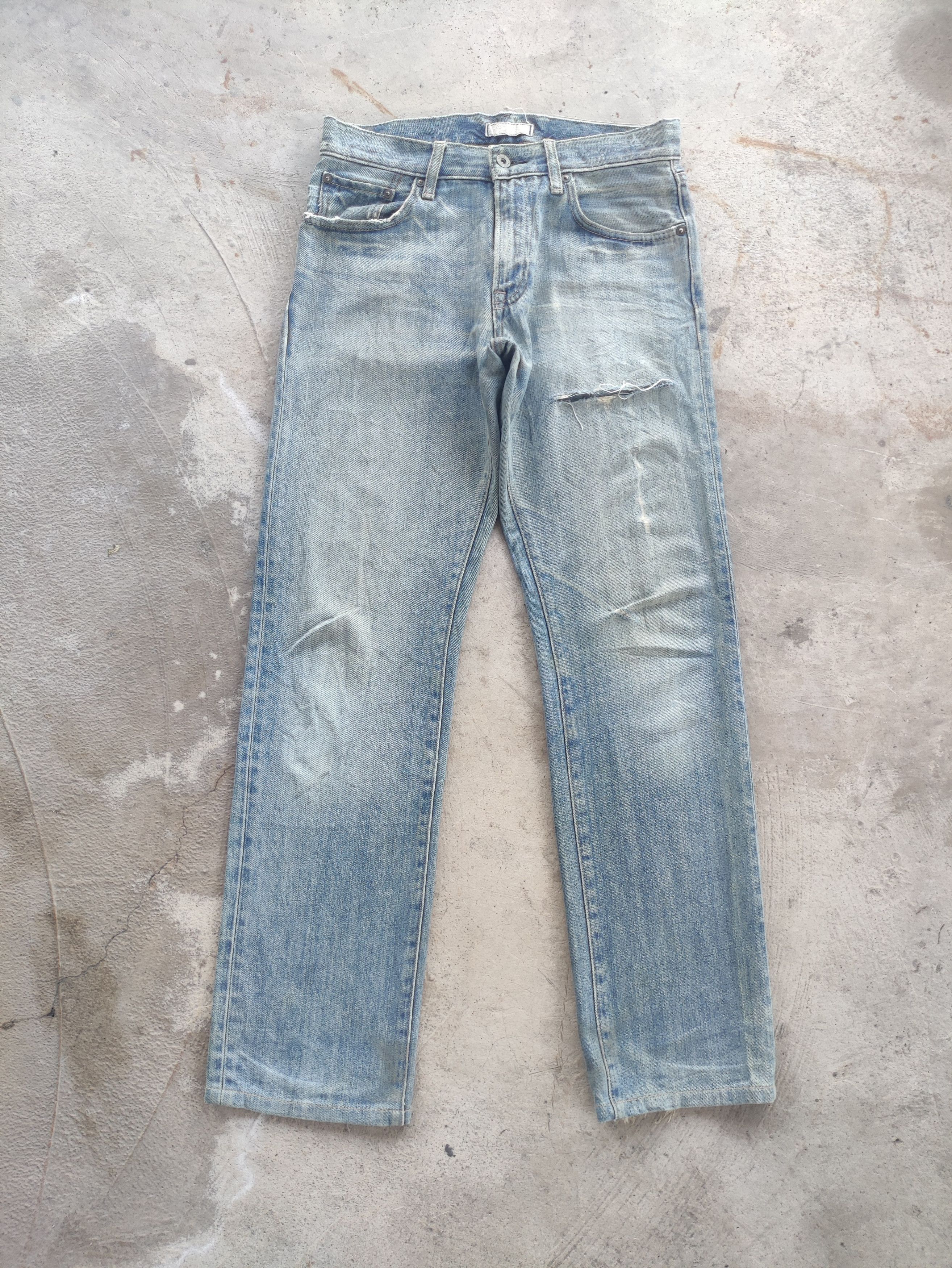 Vintage Japanese Jean Distressed Faded Denim W32