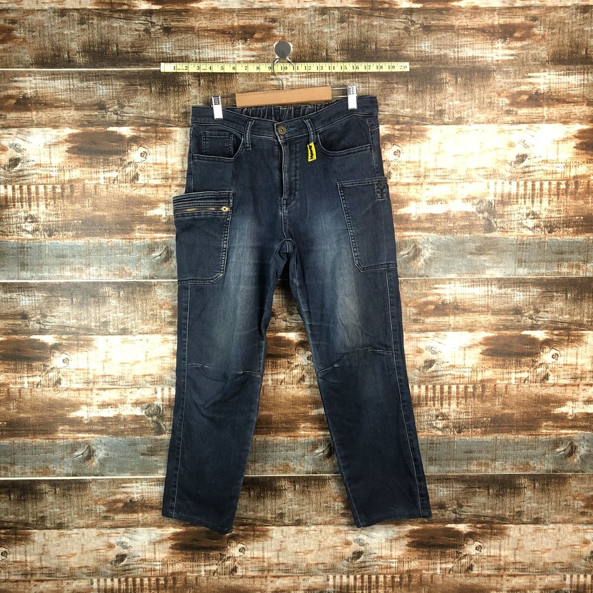 Japanese Brand Fieldcore Japanese utility tactical Blue Denim Pants #A2094 Size US 32 / EU 48 - 1 Thumbnail