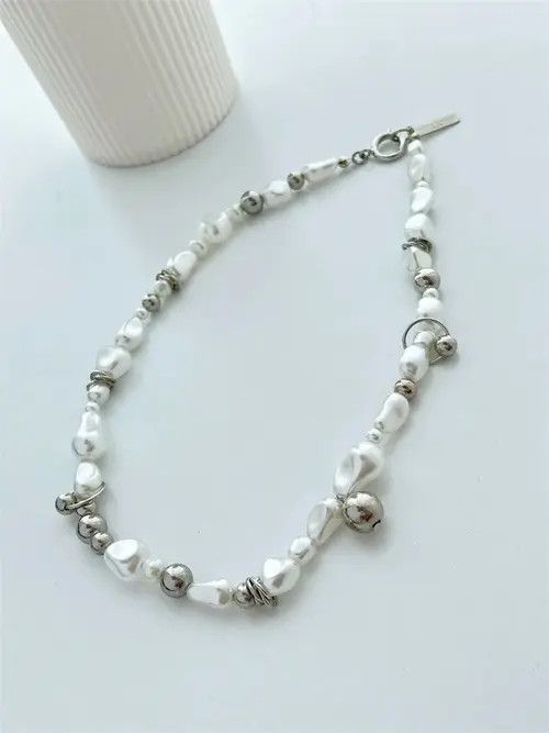 Jewelry × Vintage Pearl Necklace Beaded Chain With Temperament Clavicle Chain Size ONE SIZE - 1 Thumbnail