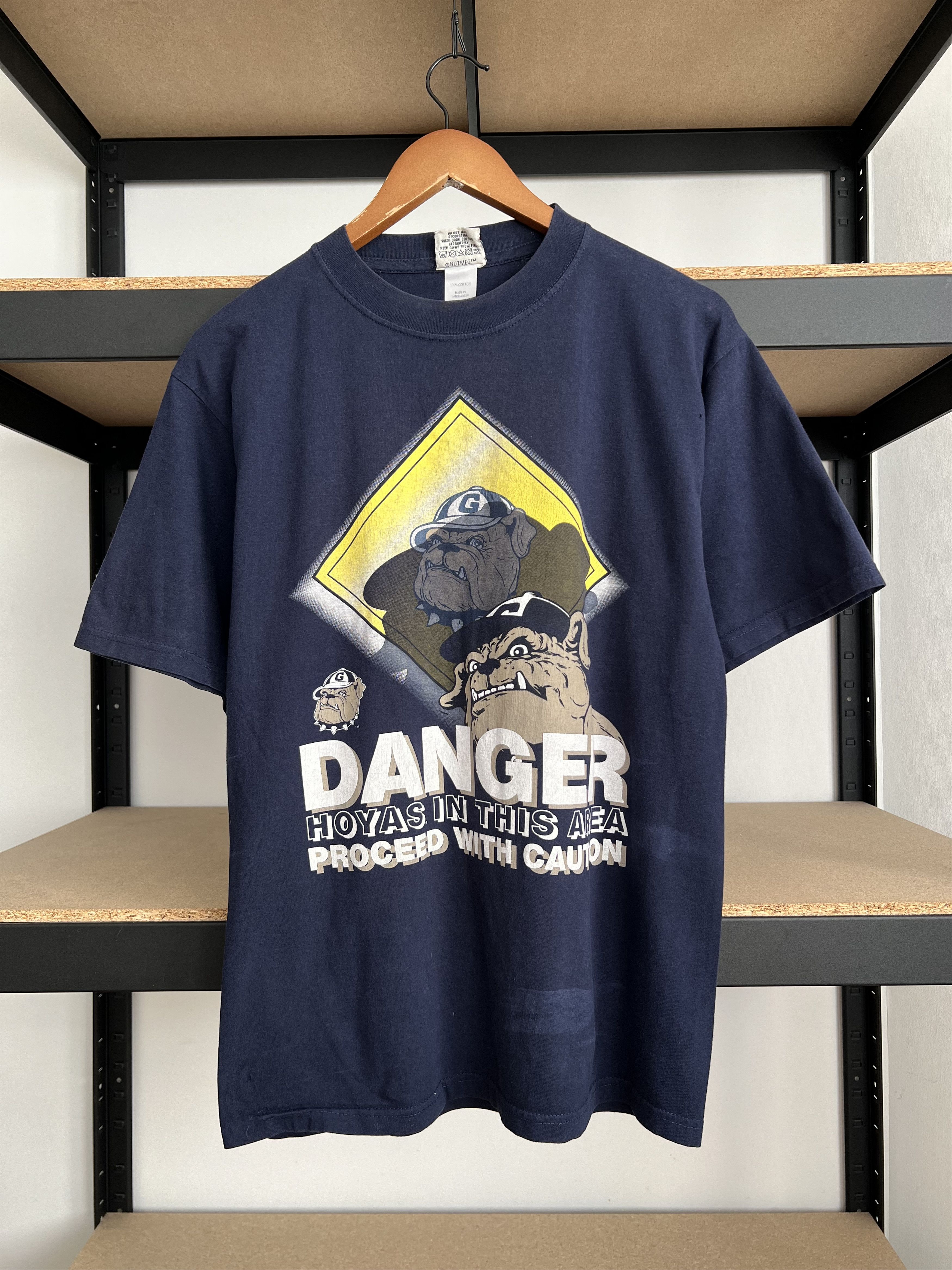 Vintage Vintage 90s Georgetown Hoyas University Nutmeg Navy T-shirt Size US M / EU 48-50 / 2 - 1 Thumbnail