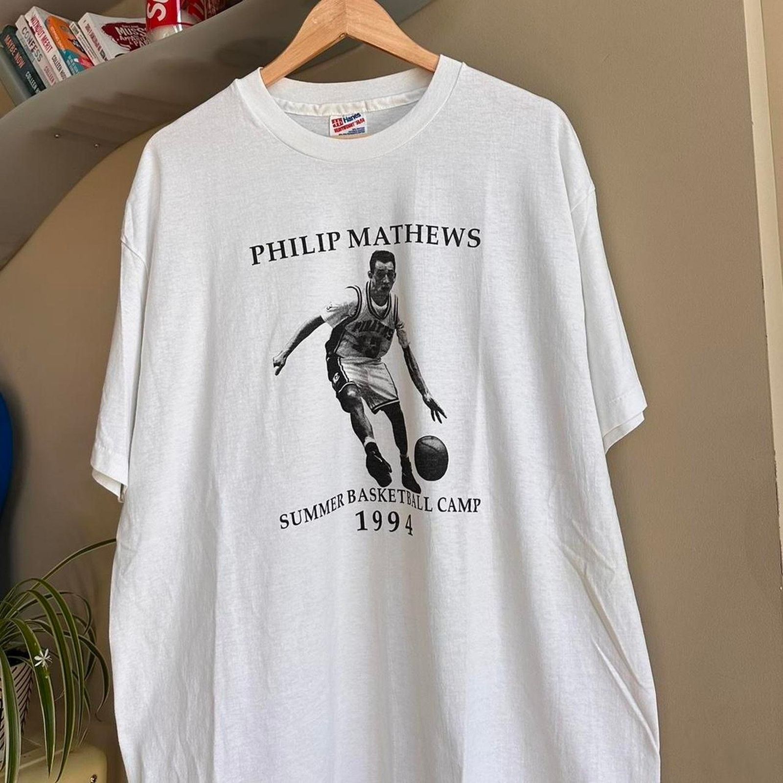 Hanes × Vintage Vintage 1994 Philip Mathews Summer Basketball Camp T-shirt Size US XL / EU 56 / 4 - 2 Thumbnail