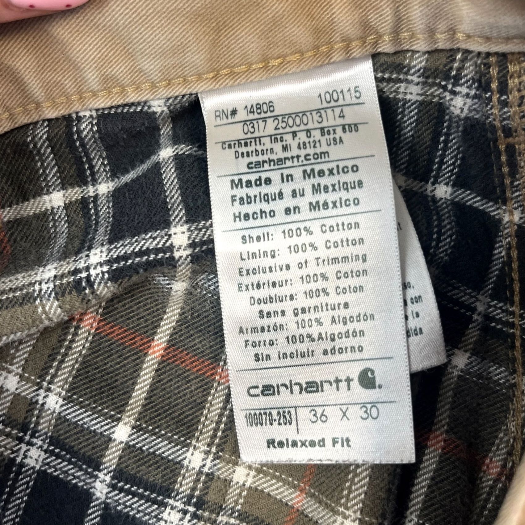 Carhartt Carhartt Mens Jeans Relaxed Straight 34 30 Distressed Workwear Carpenter Ranch Denim Beige 5-Pocket Design Adult Mens” Size US 34 / EU 50 - 7 Thumbnail