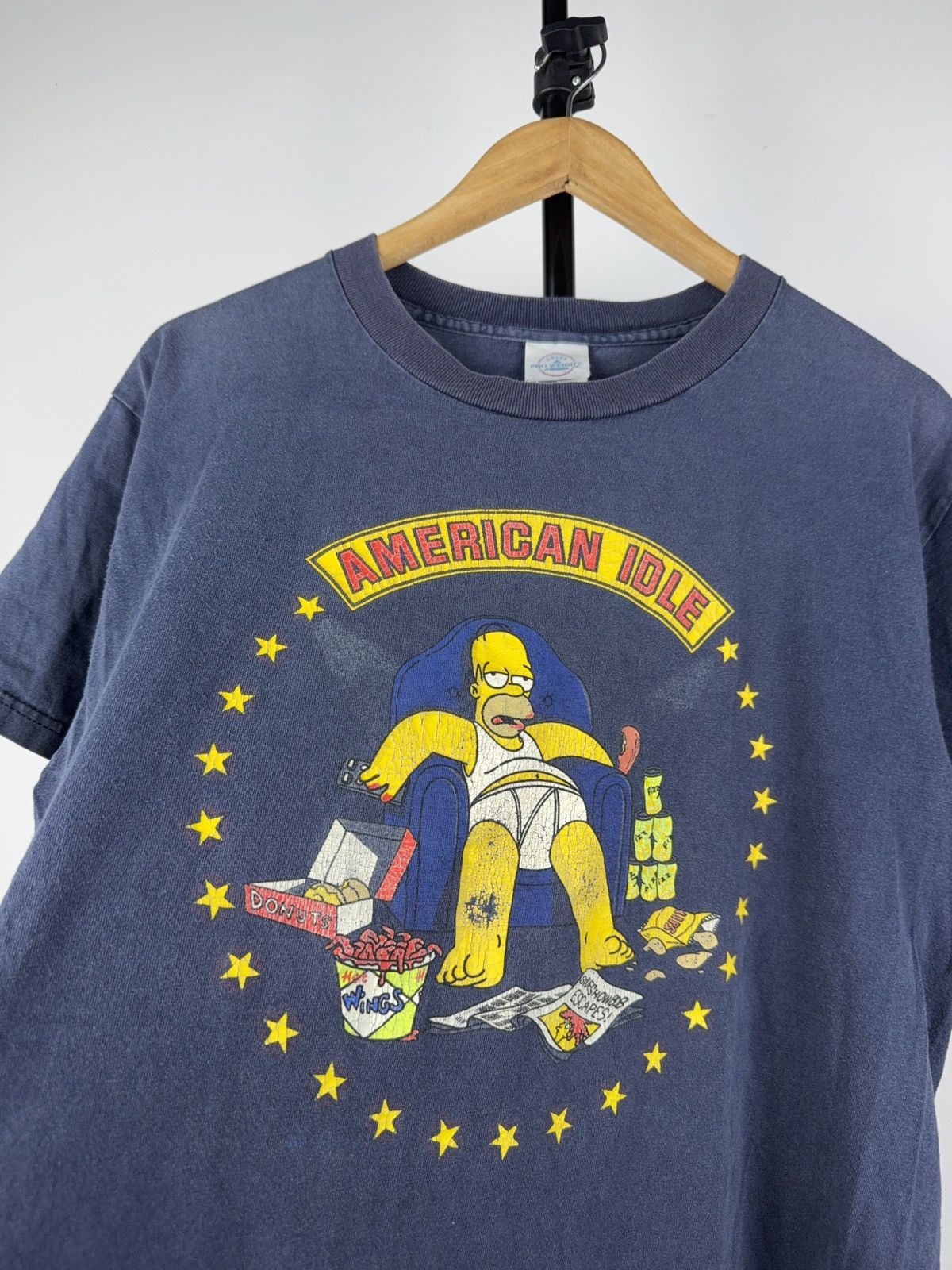 The Simpsons × Vintage Vintage 1990s Simpsons “American Idle” Parody T-Shirt Homer Size US M / EU 48-50 / 2 - 2 Thumbnail
