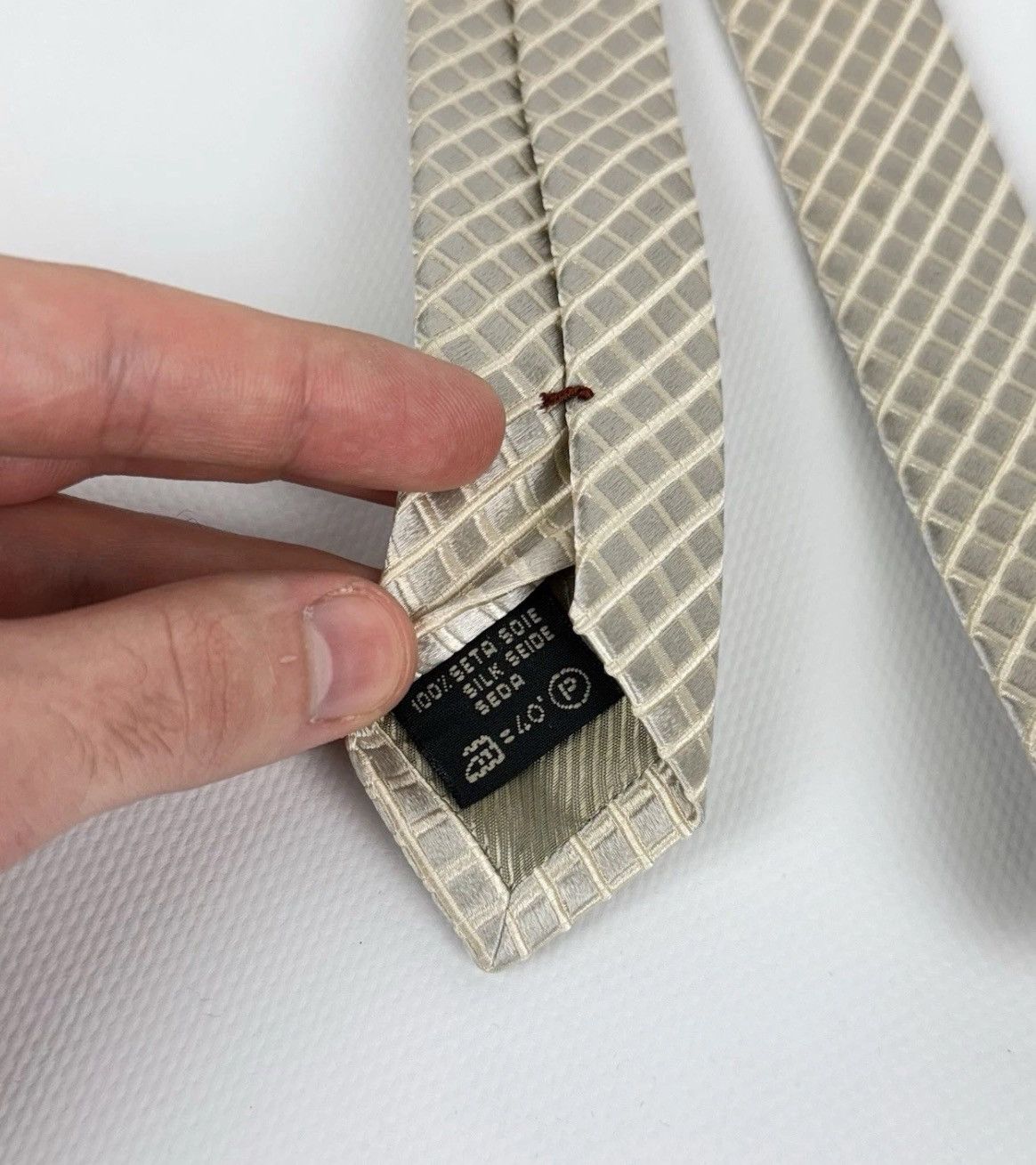 Ermenegildo Zegna Ermenegildo Zegna 100% silk Tie Beige Necktie for Men Top Size ONE SIZE - 8 Thumbnail