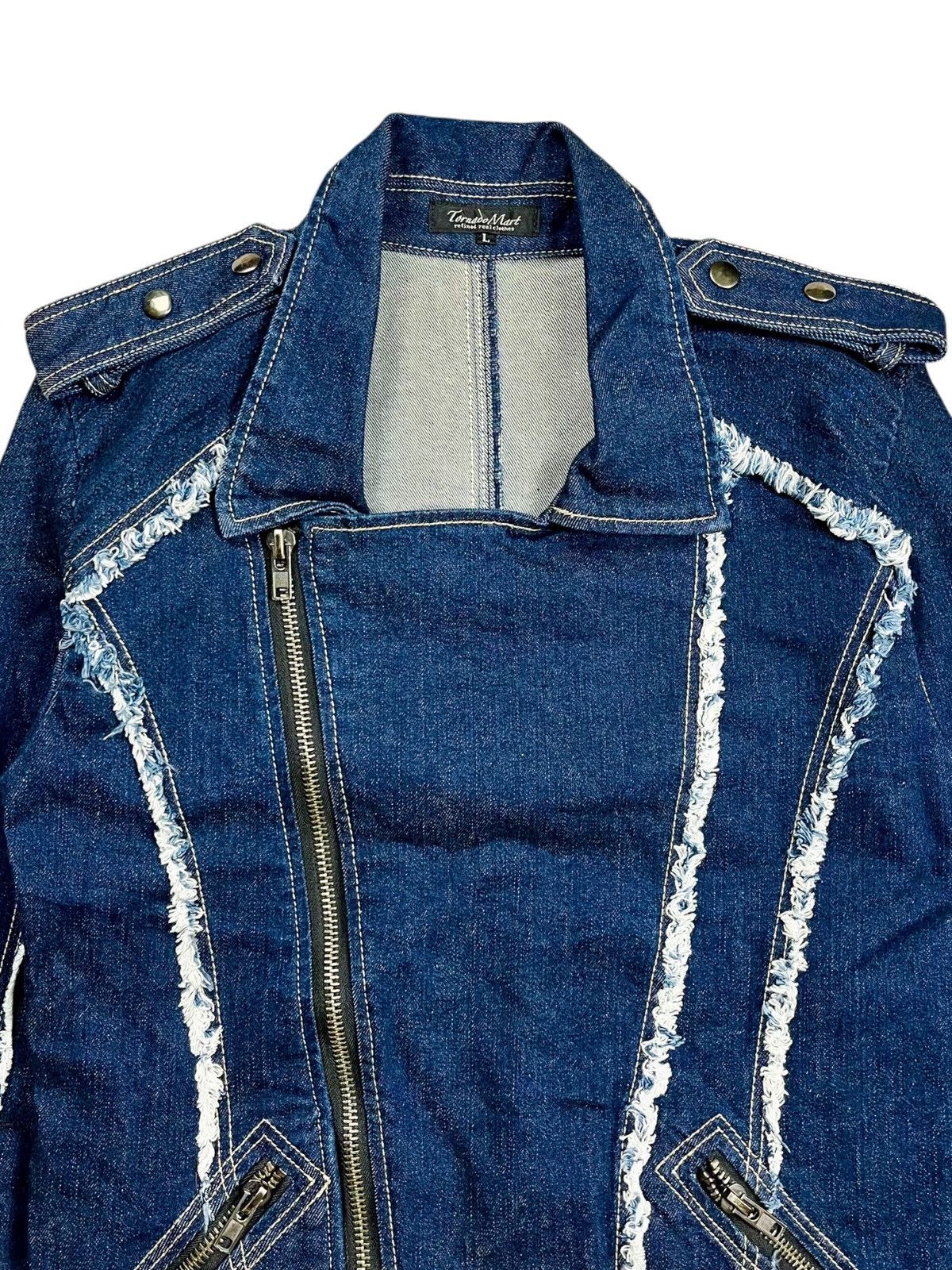 If Six Was Nine 2000s Tornado Mart - Vkei Style Denim Jacket Size US L / EU 52-54 / 3 - 14 Thumbnail