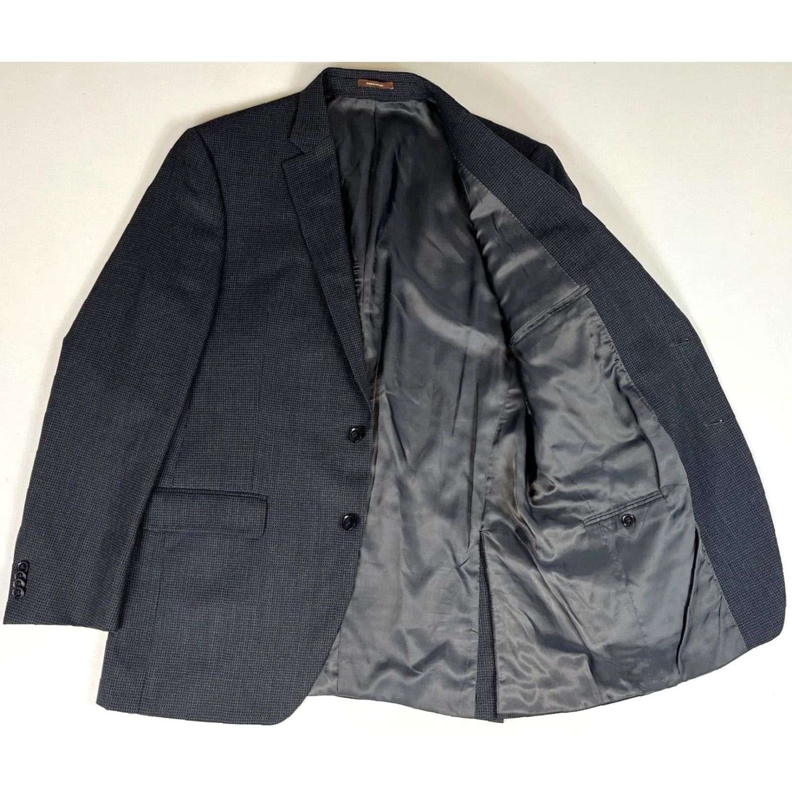 Peter Millar Peter Millar Blazer Jacket Wool Charcoal 42 Mens Single-Breasted Two-Button Vintage Check Blazer Size 42R - 3 Thumbnail