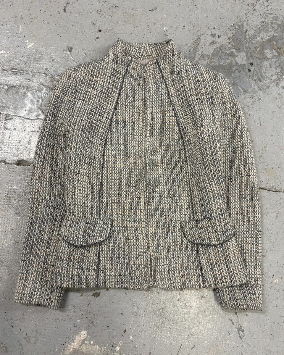 Gucci 2000s Gucci Grey Tweed Minimalist Jacket Size S / US 4 / IT 40 - 3 Thumbnail
