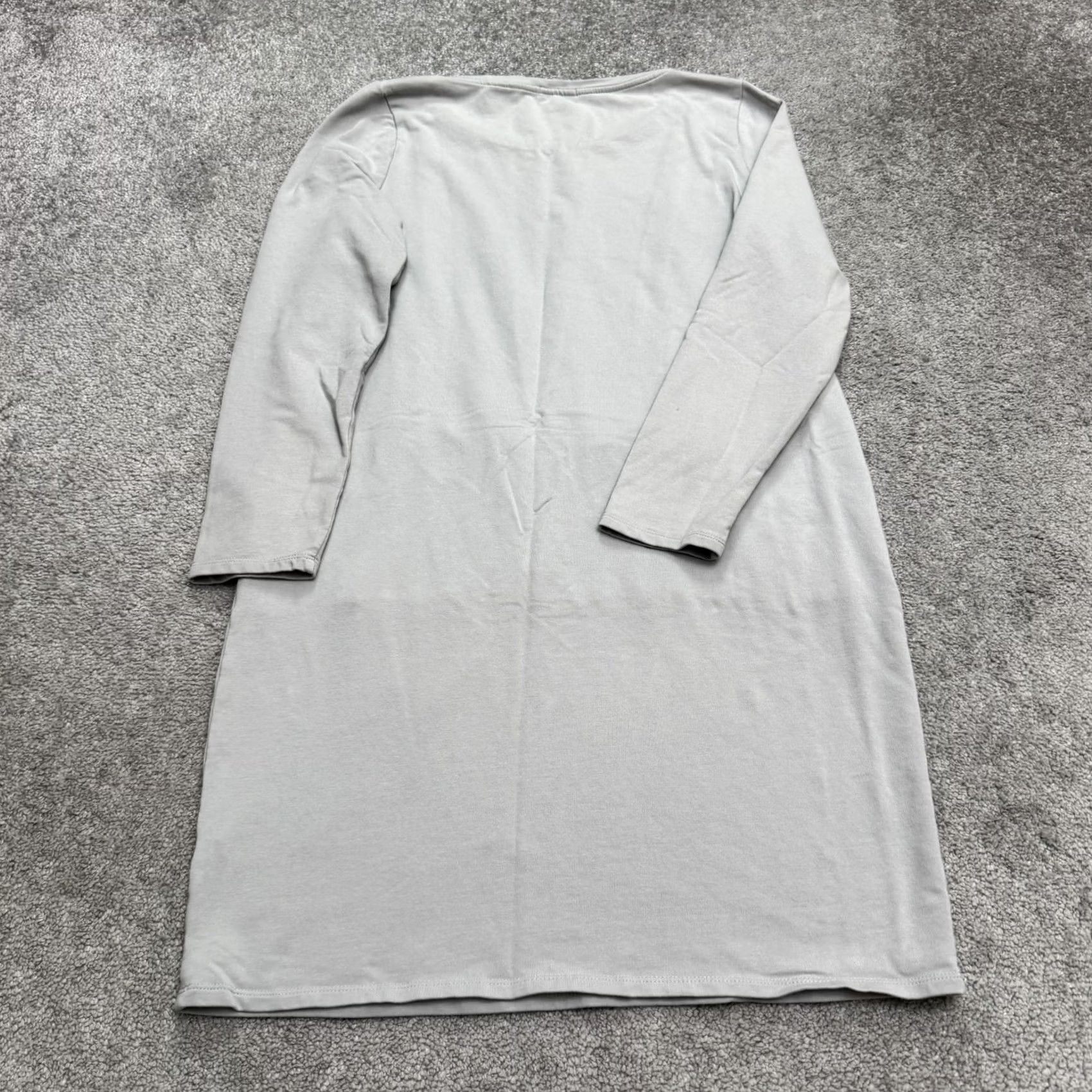 J. Jill VINTAGE? No — Pure Jill Midi Shift Dress Womens S Gray Long Sleeve Pockets Cotton Modal, J. Jill, Knit, Casual Shift Dress Size S / US 4 / IT 40 - 2 Thumbnail