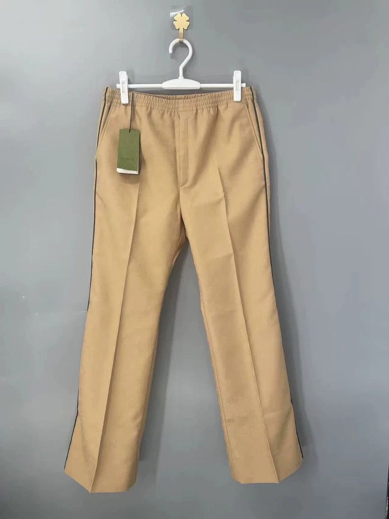 Gucci Gucci Full print logo gold brown men's casual pants 2501-Ne Size US 30 / EU 46 - 1 Thumbnail