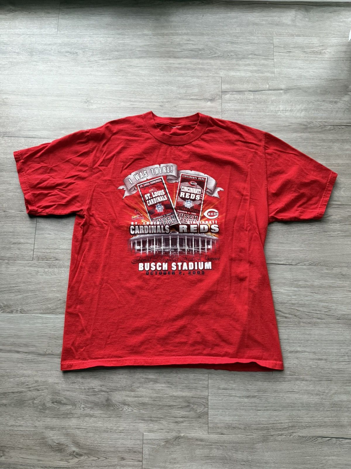 Vintage St Louis Cardinals Cincinnati Reds Game 163 T Shirt Tee Size US XL / EU 56 / 4 - 1 Thumbnail