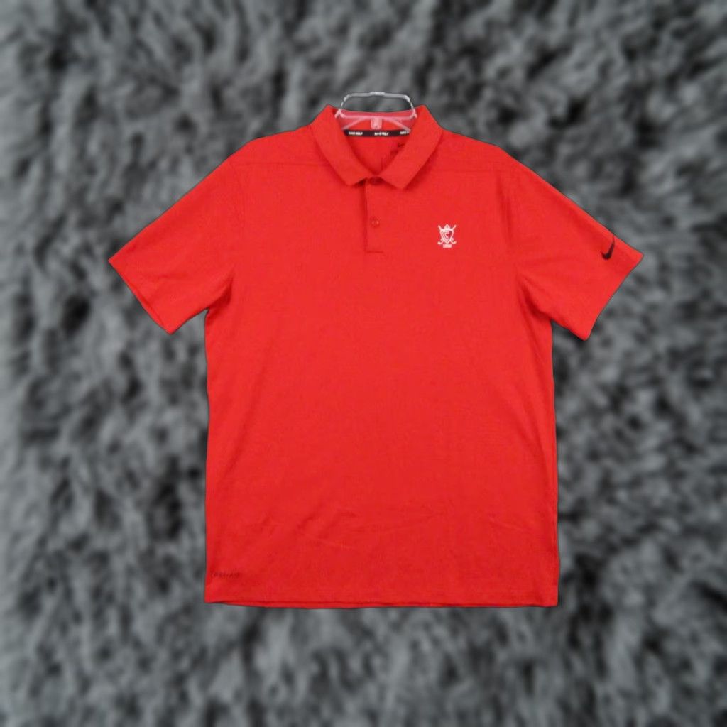 Nike Nike Golf Polo Shirt L Men’s Red Black Swoosh Dri Fit Shirt Short Sleeve Adult Regular Knit 100% Polyester Embroidered Logo Nike Golf Brand Size US L / EU 52-54 / 3 - 1 Thumbnail