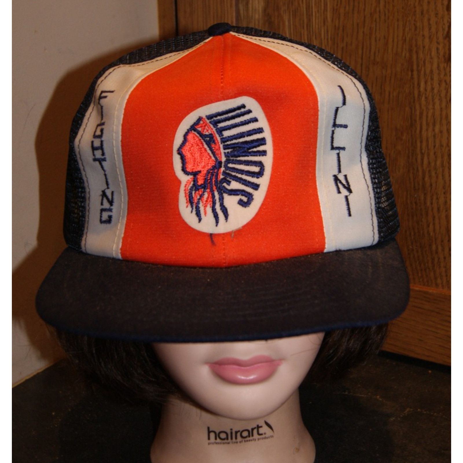 Vintage VTG ILLINOIS FIGHTING ILLINI Chief Trucker M Hat Cap USA Size ONE SIZE - 2 Thumbnail