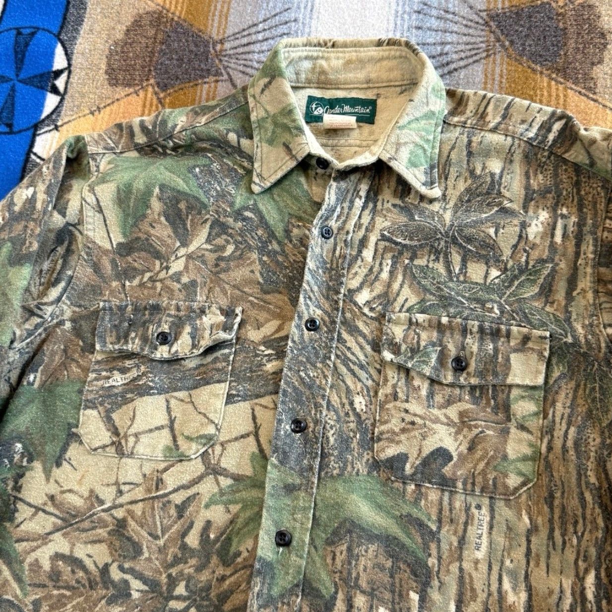 Realtree VINTAGE Gander Mountain Realtree Camo Camouflage Button Up Shirt XL Men Long Sleeve Hunting Camouflage 90s Outdoor Pattern Brown Size US XL / EU 56 / 4 - 3 Thumbnail