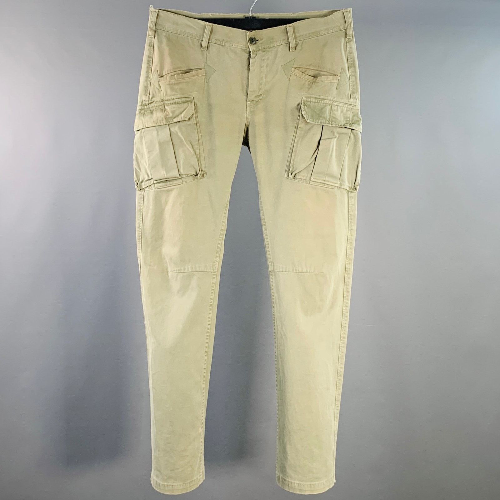 DEPARTMENT FIVE Size 34 Olive Cotton Cargo Jeans