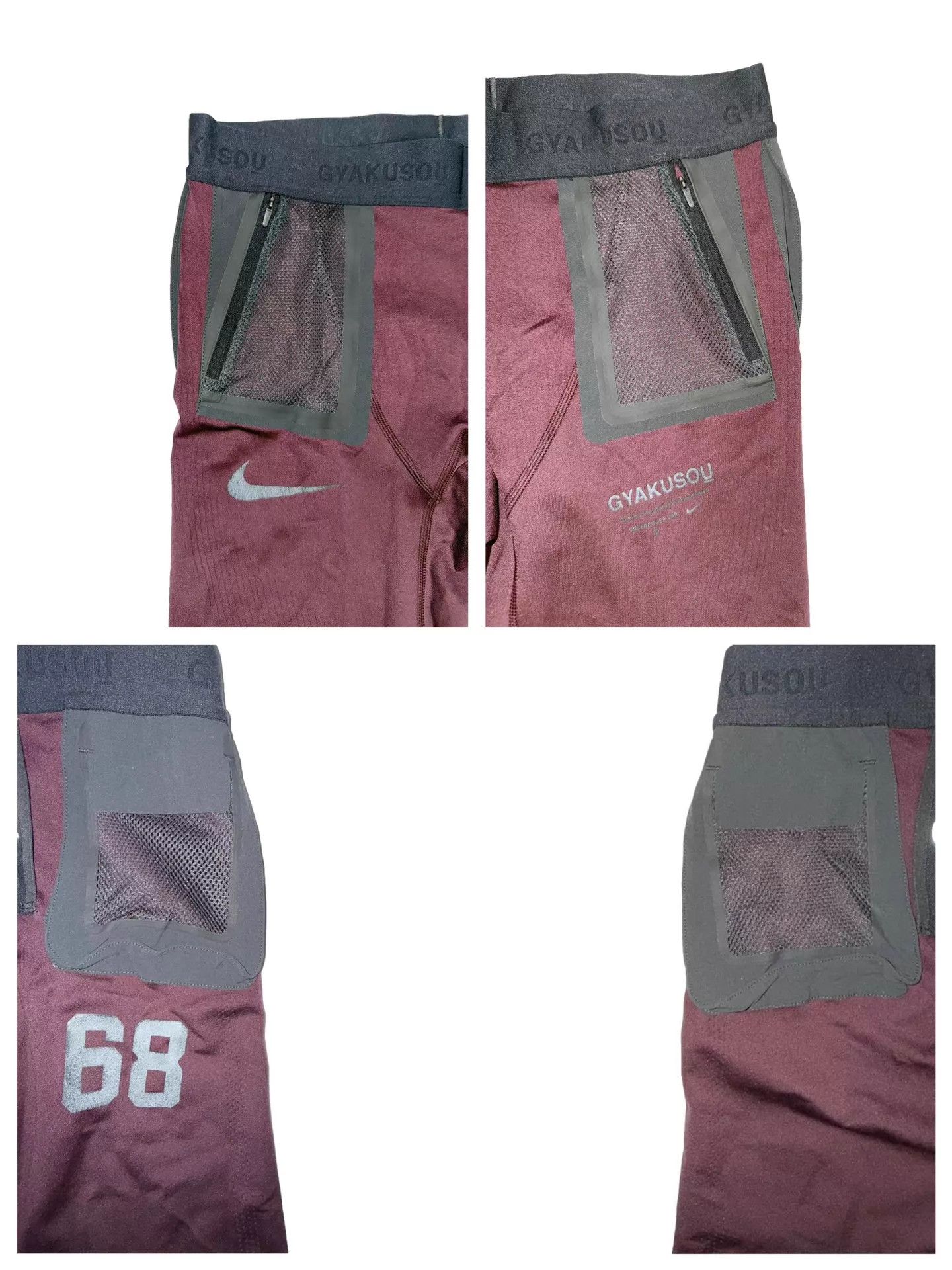Nike Nike Lab Gyakusou TechKnit Tight S burgundy gray Size US 29 - 3 Thumbnail