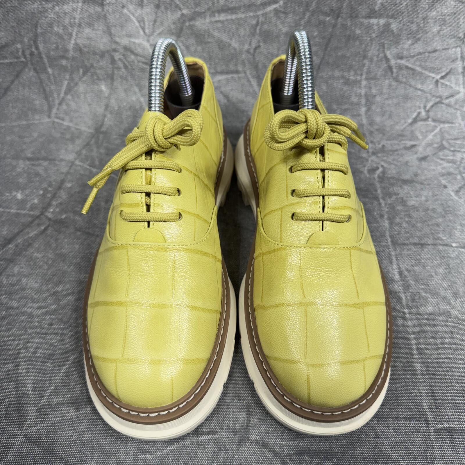 Other Linea Paolo Women's 7M Yellow Moira Oxford Flat Sheepskin Size US 7.5 / IT 37.5 - 2 Thumbnail