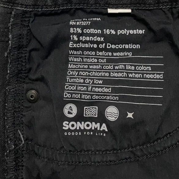 Denime Sonoma Womens Size 14 Black Wash Denim Skinny Floral Embroidered Jeans Size 36" / US 14 / IT 50 - 5 Thumbnail