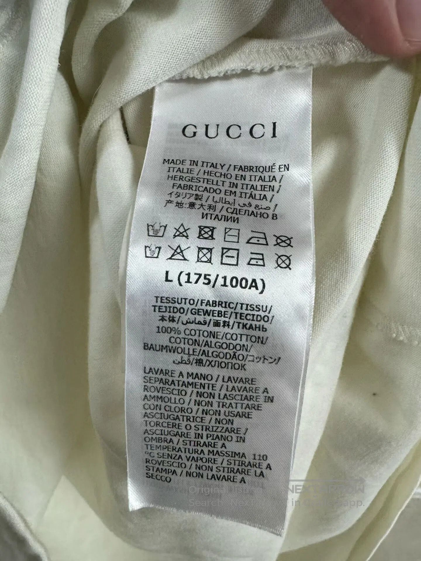 Gucci Guicci White Lightning Bolt Print Round Neck Short Sleeve Size US L / EU 52-54 / 3 - 4 Thumbnail