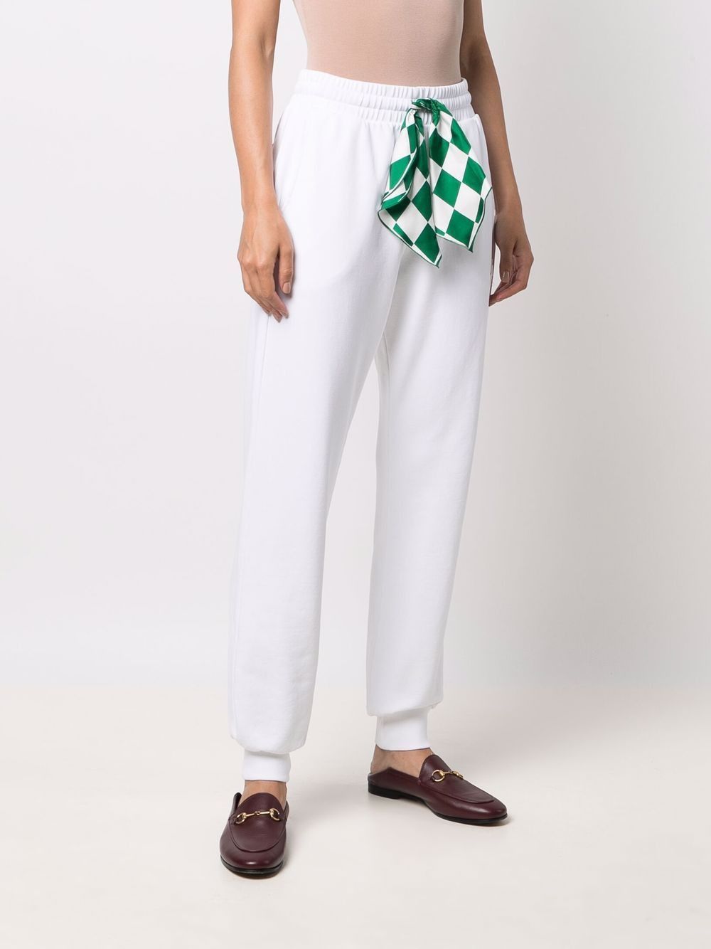 Casablanca White Embroidered Logo Silk Scarf Sweatpants Size 36" / US 14 / IT 50 - 2 Thumbnail