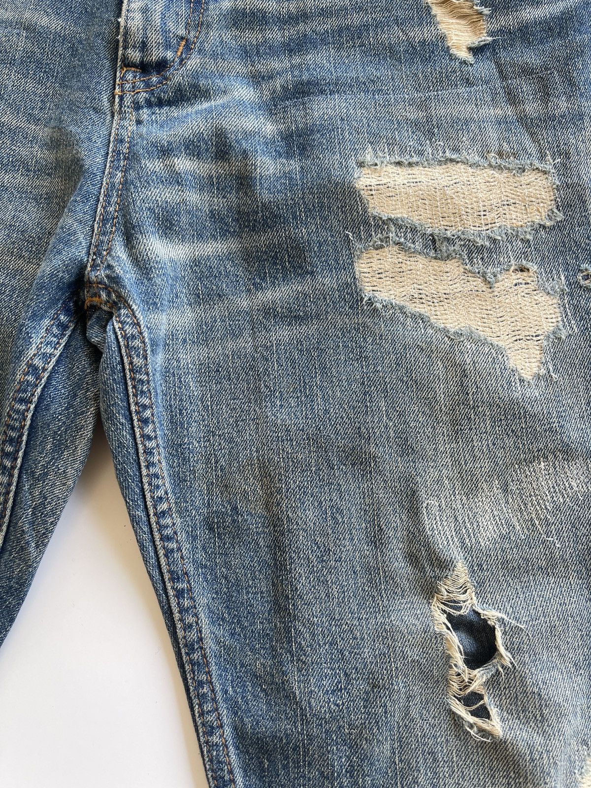 Japanese Brand Vintage Bonds & Peace Ripped Distressed Jeans Size US 34 / EU 50 - 8 Thumbnail