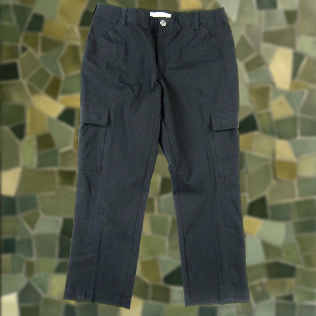 Vintage Chico's Black Cotton Stretch Pocket Cargo Capri Wide Leg Pant Woman XS Size 26" / US 2 / IT 38 - 1 Thumbnail