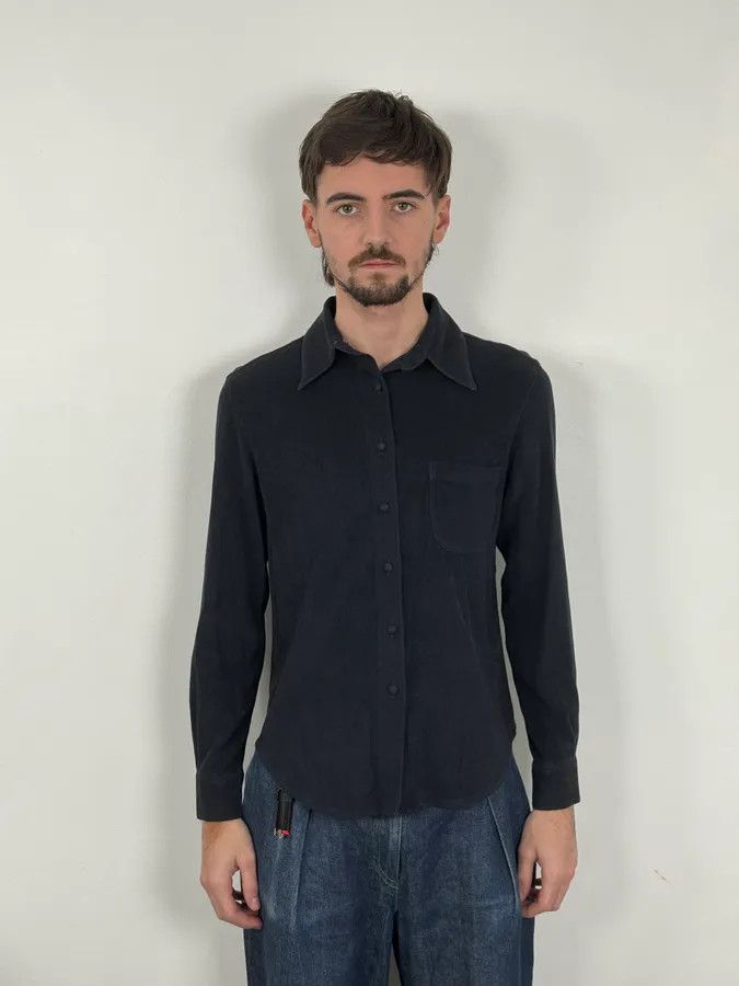 Armani 1990s Armani Alcantara Navy Dark Shirt Size US S / EU 44-46 / 1 - 2 Thumbnail