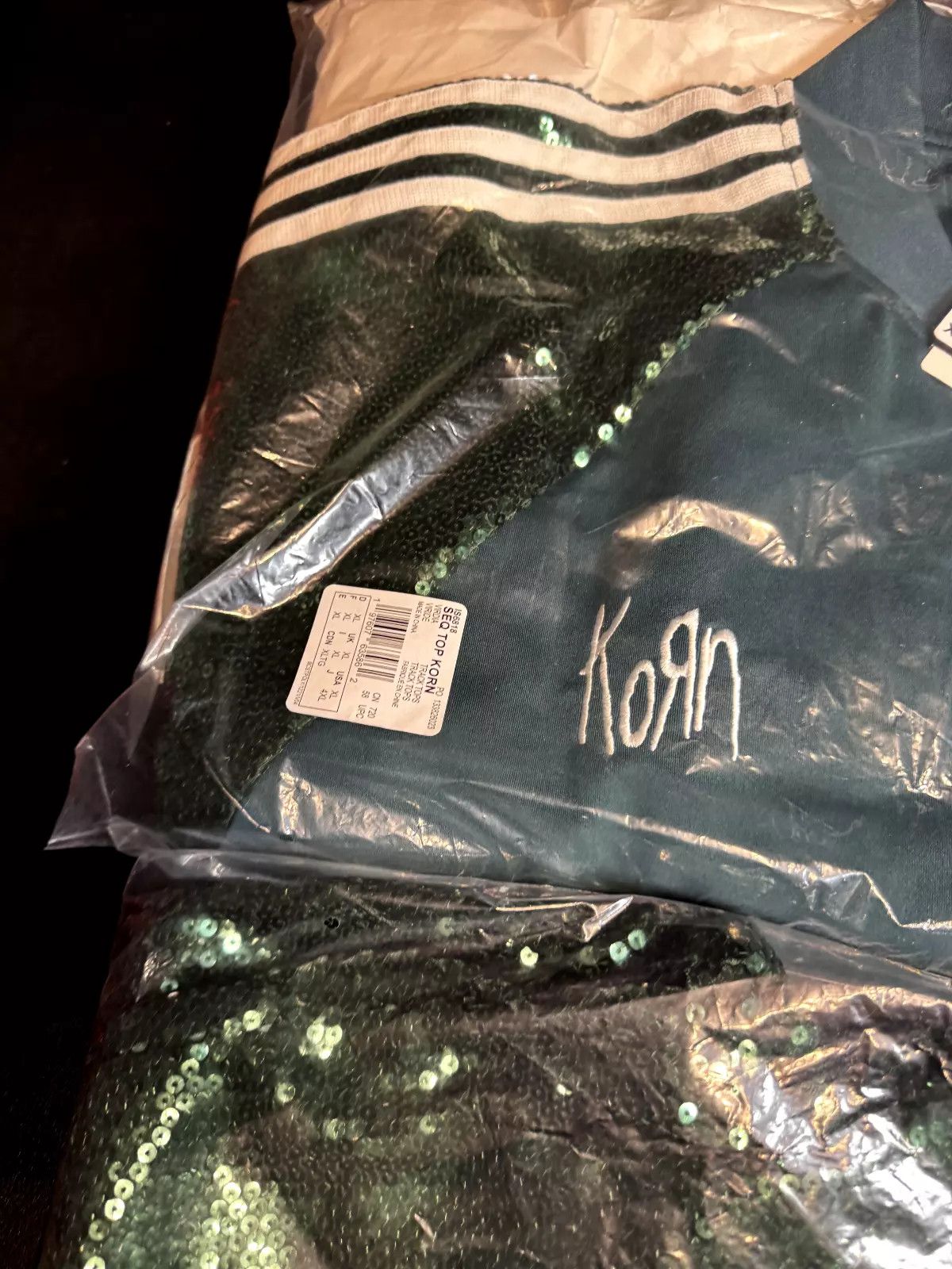 Adidas KoRn Adidas Green Sequin Track Suit Set XL Jacket & L Pants Size US XL / EU 56 / 4 - 4 Thumbnail
