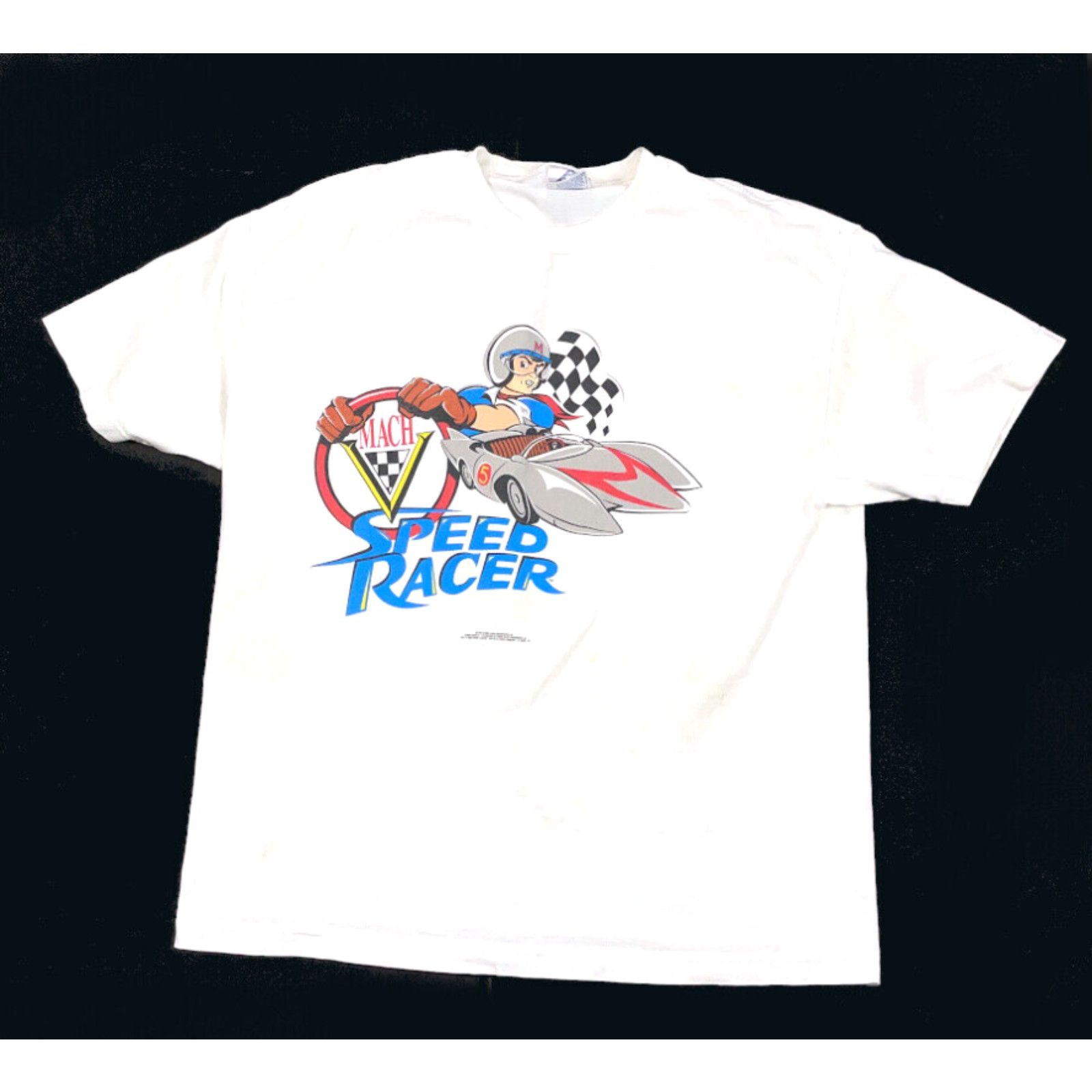 Image of Doublet VTG 90's Speed Racer T-Shirt Adult XL White Double Sided Print 1998, Men's